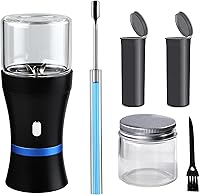 Vista 6 de Spacenight Molinillo eléctrico de hierbas compacto para capullos de flores, recargable por USB, 2 cámaras de vidrio de 1.7 onzas, ideal para llevar