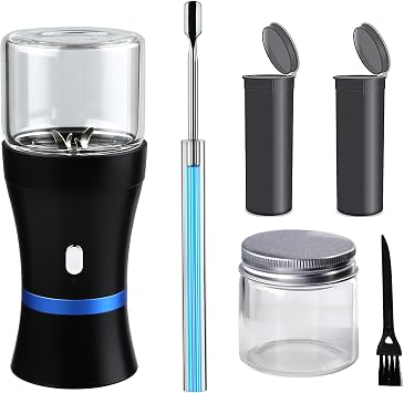 Spacenight Electric Grinder, USB-Rechargeable, Dual 1.7oz Glass Jars, Compact Design for Dry Ingredients