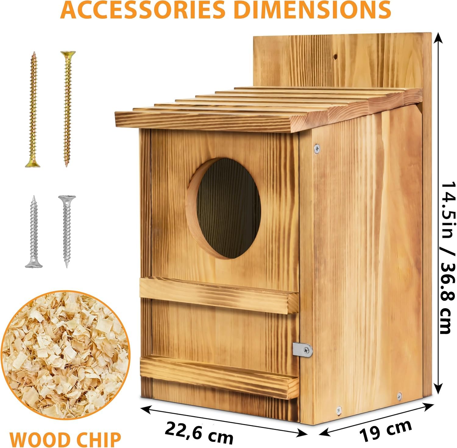 Eulenhaus - Caja nido de madera para búho común, diseño rústico