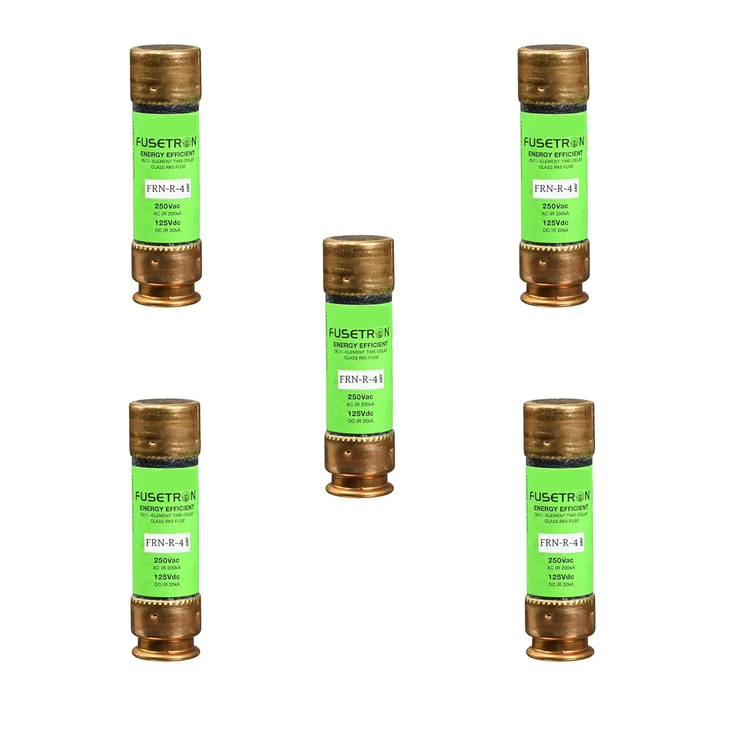 5-Pack New FRN-R-4 FRN-R-4A 250Vac Time Delay Fuse,FRN-R-4A Current Limiting Class RK5 Fuse