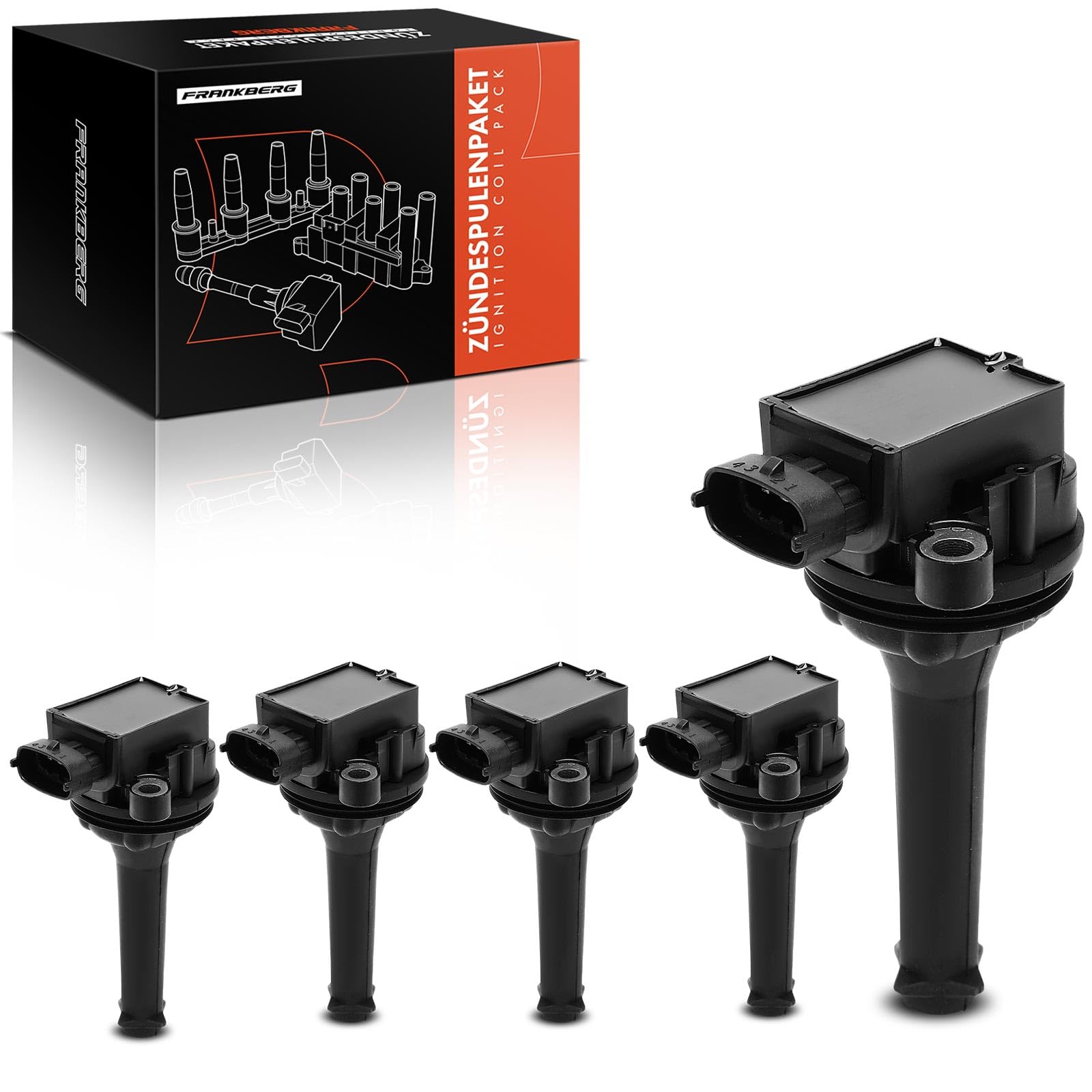 Frankberg 5x Zündspule Zündmodul Kompatibel mit C70 I 2.0L-2.5L 1998-2005 S60 I 2.4L-T5 2000-2009 S80 2.0L-2.9L 1998-2006 V70 I V70 II XC70 Cross Country Replace# 9125601