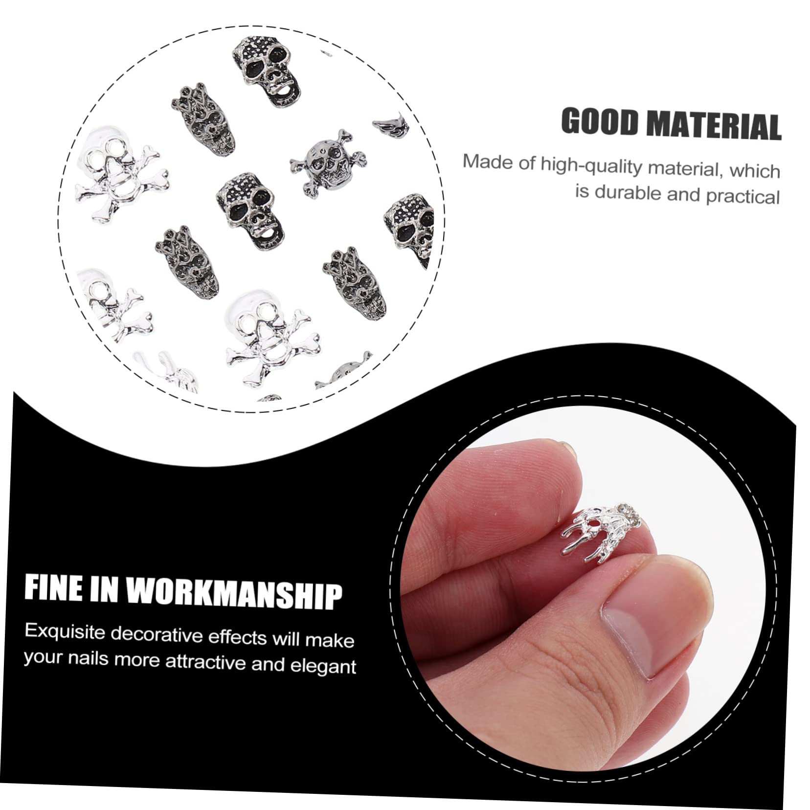 FRCOLOR 300stücke Halloween Skull Nagelcharms Metallische Nagelkunst Dekorationen Für Maniküre Und Nail Art Geeignet Für Halloween-feiern Und Kreative Bastelprojekte