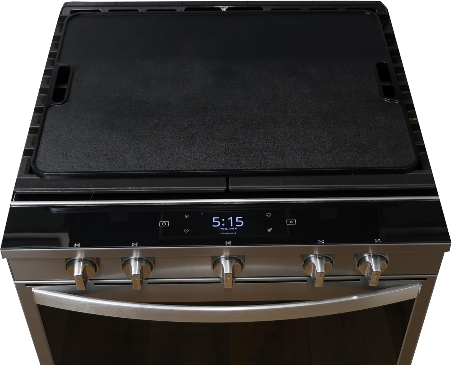 Stove Top Stove Burner Covers | Countertop 19x27 Large Cutting Board Kitchen Accessories for More Kitchen Space | Sturdy & Easy to Clean Serving Tray with Handles (Black Legless)