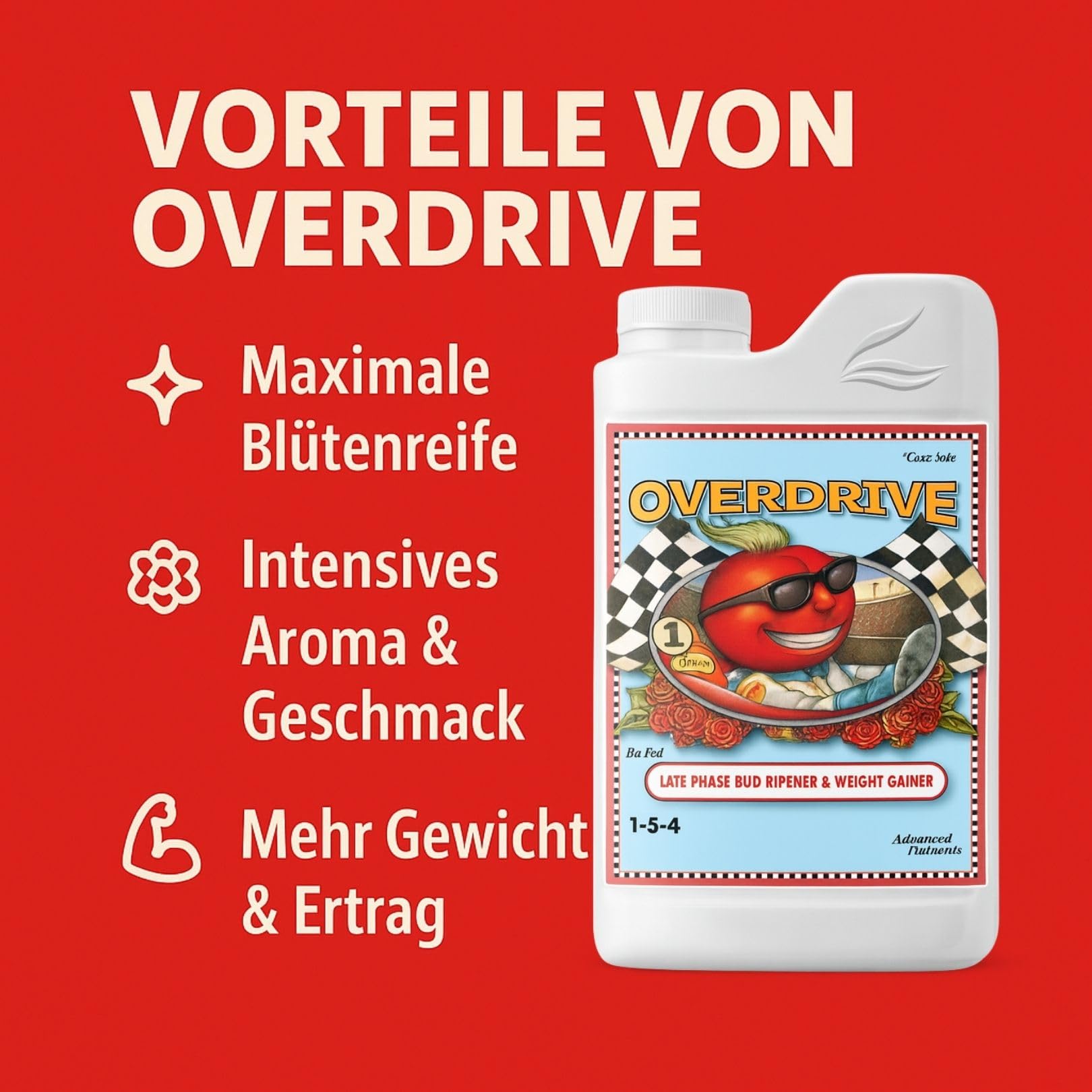 Weedness Advanced Nutrients Overdrive 5 Liter - NPK Dünger Grow Anbau Indoor Erde Flüssigdünger Organischer Bio