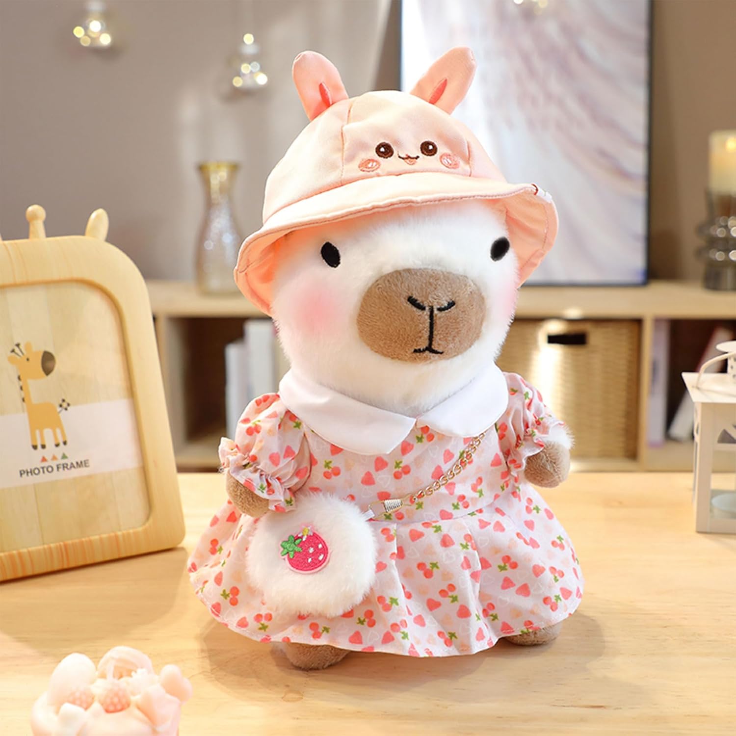 2 Capybara Plush with 12 pcs Clothes & Accessories, Dress Up Capybara Stuffed Animal Plush Toys, 10.2 in Cute Plushies for Girl/Boy Birthday