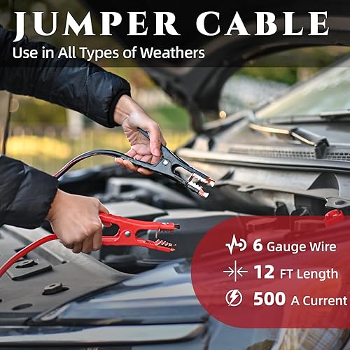 Miniatura 4 de Car Emergency Kit,Roadside Emergency Car Kit for Vehicles,with Portable Air Compressor,Jumper Cable for Women,Men,Teen