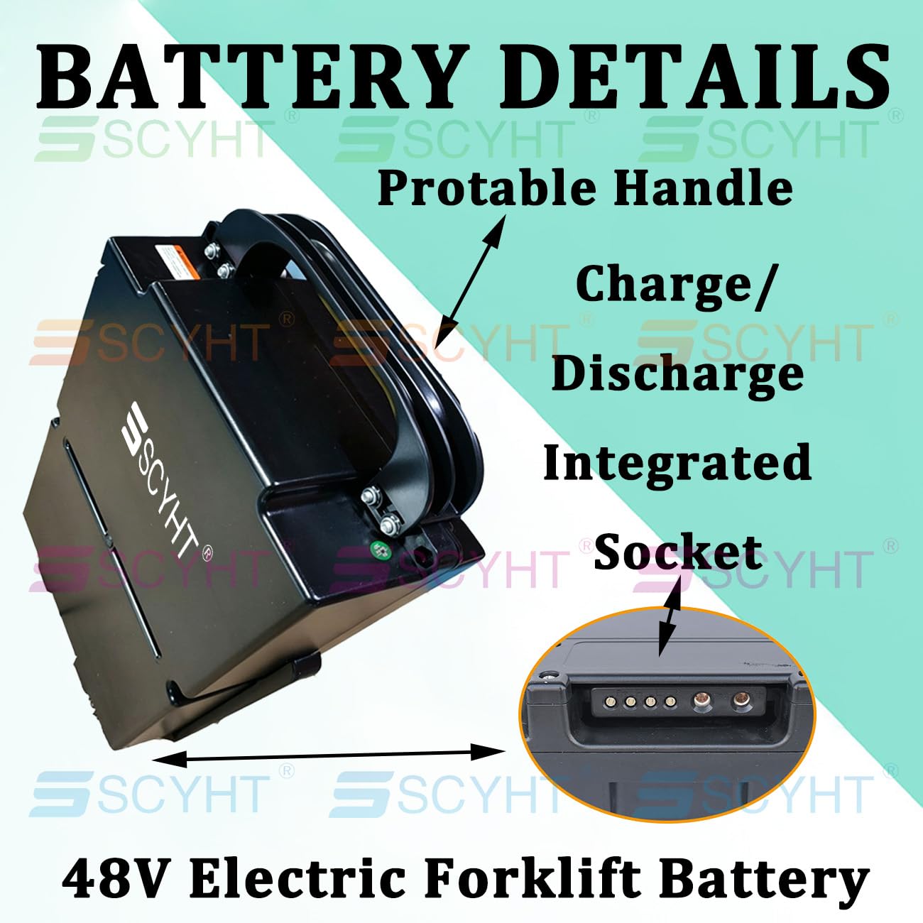 48-Volt Lithiumbatterie 20Ah 30Ah Batterie Elektrostapler für EPL205Z Batterien elektrische Hubwagen für MT16/20 LiFePO4-Batterien mit BMS und Griff,48v30ah