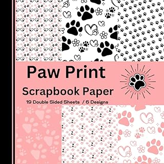 Paw Print Scrapbook Paper: Double Sided Decorative Sheets with Pink and Black Patterns for Scrapbooking, Junk Journaling, Origami and More Craft Projects - Buy now