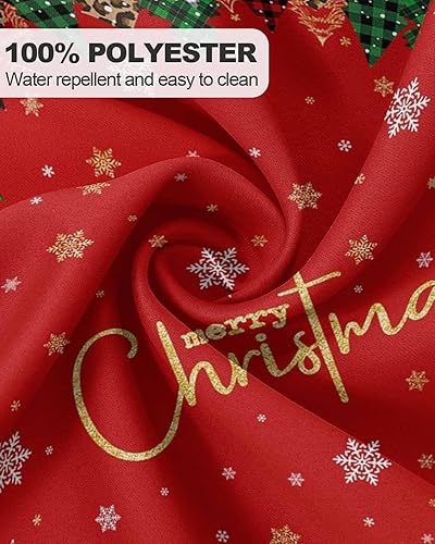 Miniatura 5 de Mantel redondo para árbol de Navidad de 60 pulgadas, mantel navideño de copo de nieve, impermeable y a prueba de manchas, lavable y reutilizable,