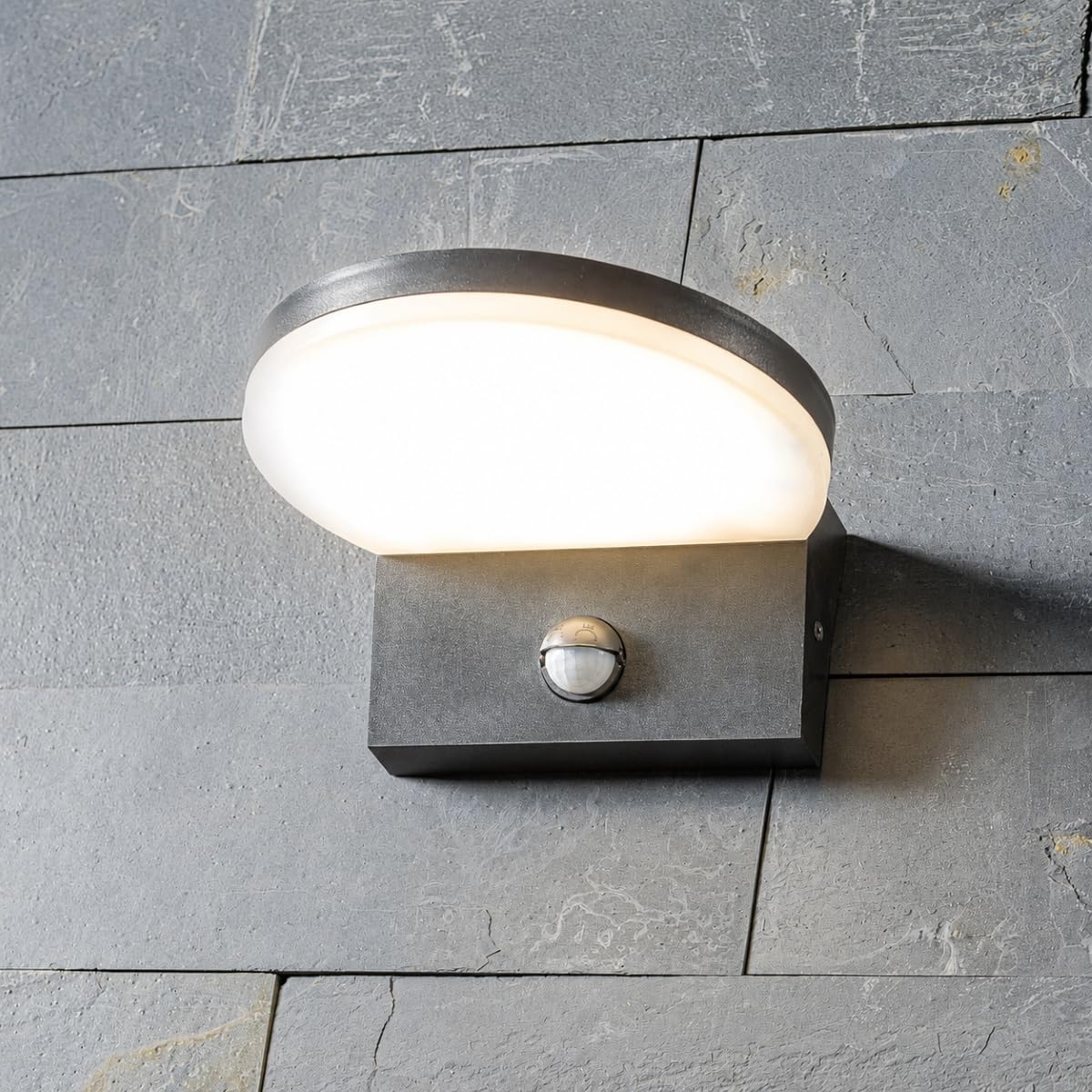 B&Q -  Cgc Outdoor Outside Security Wall Light Pir Motion Sensor Led Integrated Led Ip65 Black