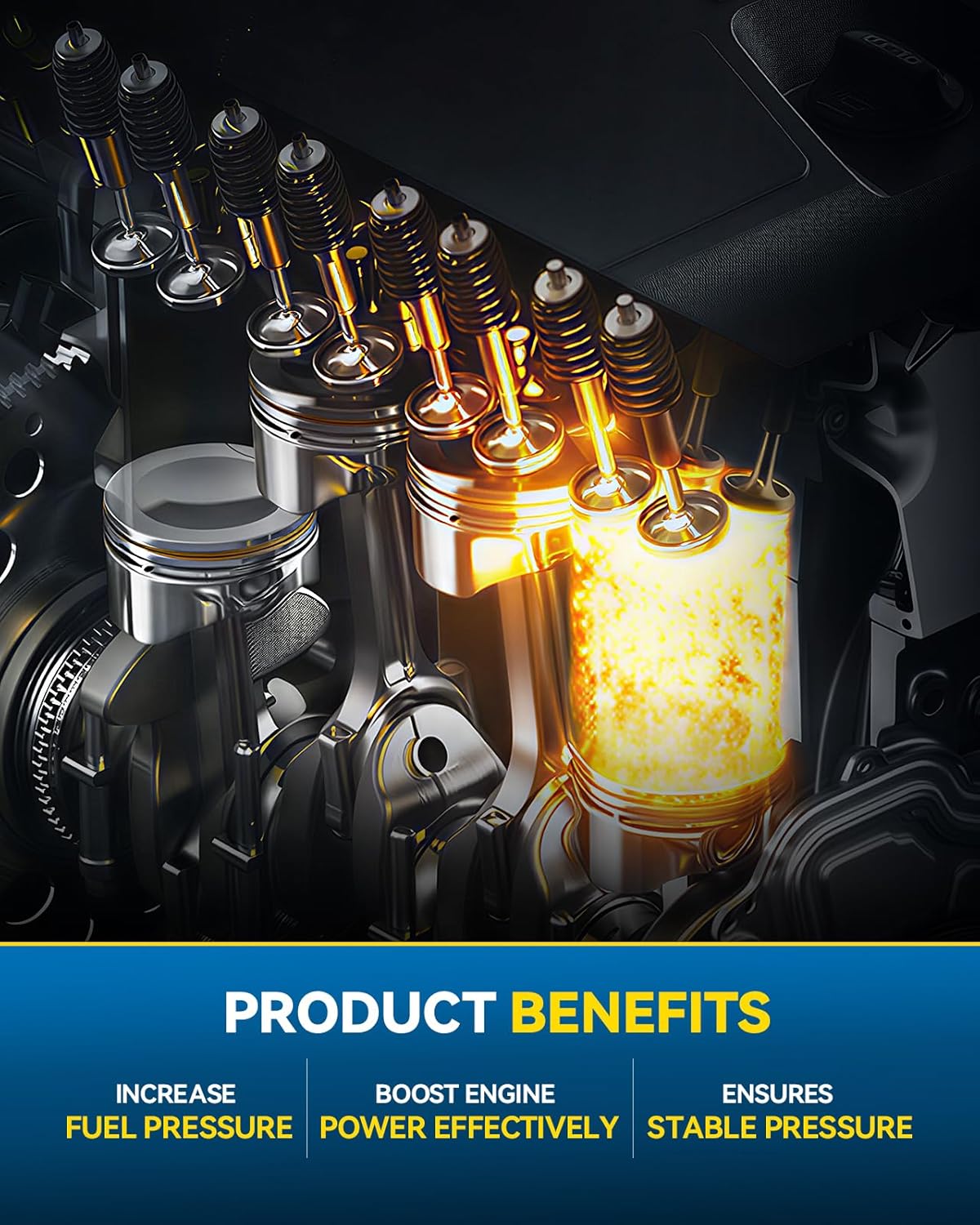 PHILTOP High Pressure Fuel Pump Fits for Hyundai Accent 2012 2013, Kia Soul 2011 2012, Rio 2012, L4 4.6T, HM10001