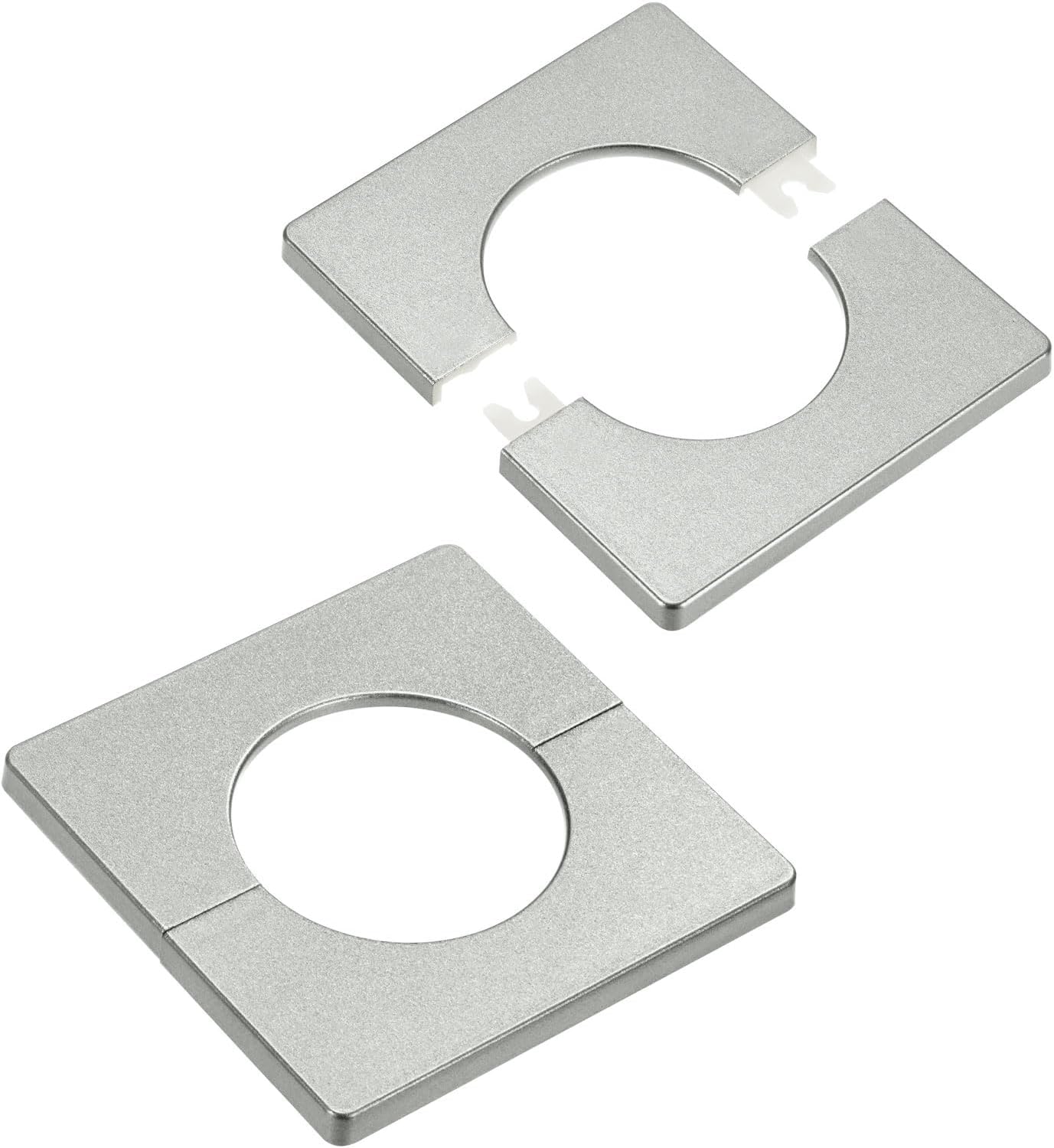 M METERXITY 2-Pack Wall Split Flange, ABS Square Self-Adhesive Escutcheon Plate Cover Buckle for 51mm/2.01in Dia Pipe Accessories/Floor/Ceiling, Plumbing Cover Plates [Gray,7mm/0.28in H]