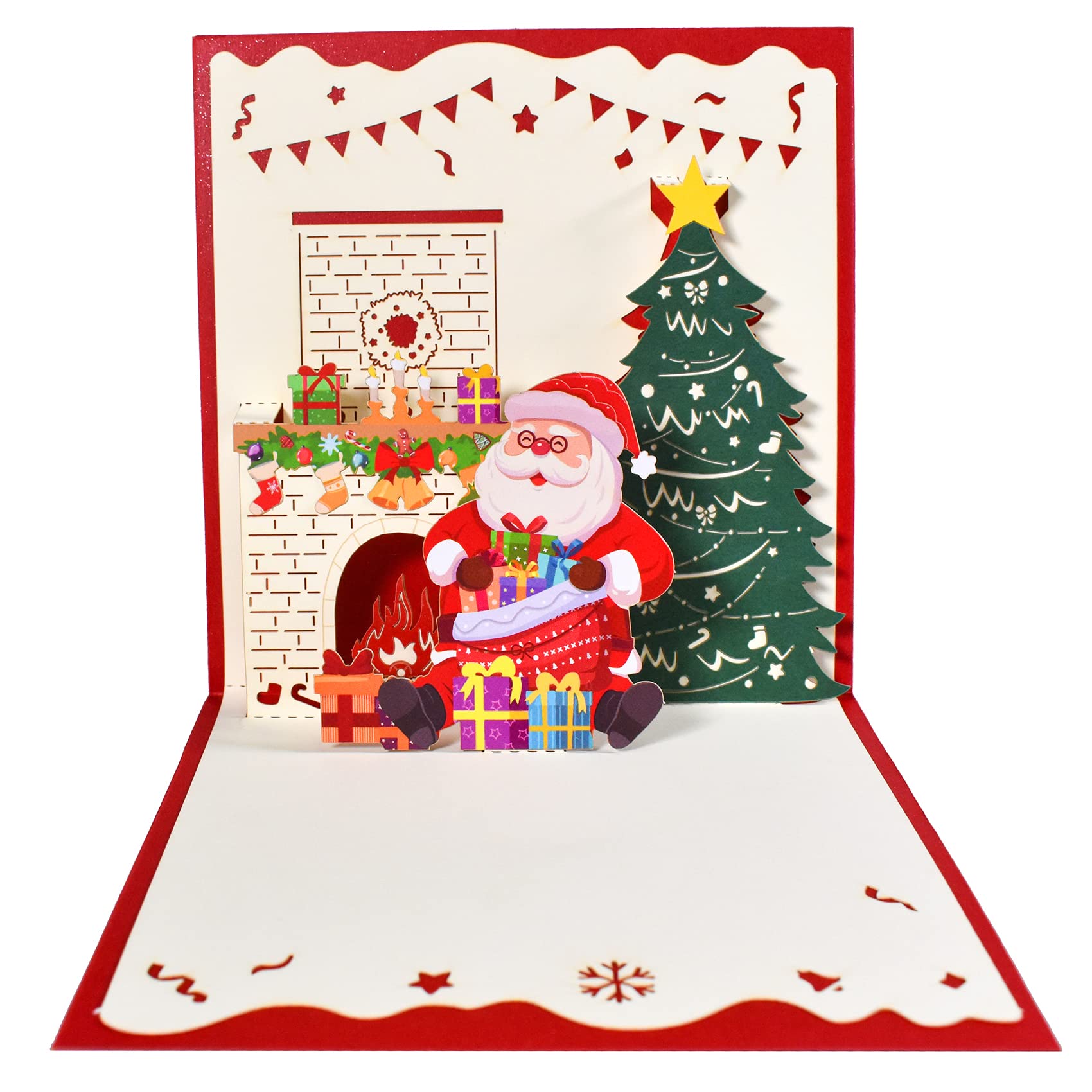 Amazon | GREETING ART メリークリスマス ポップアップカード 封筒付き 