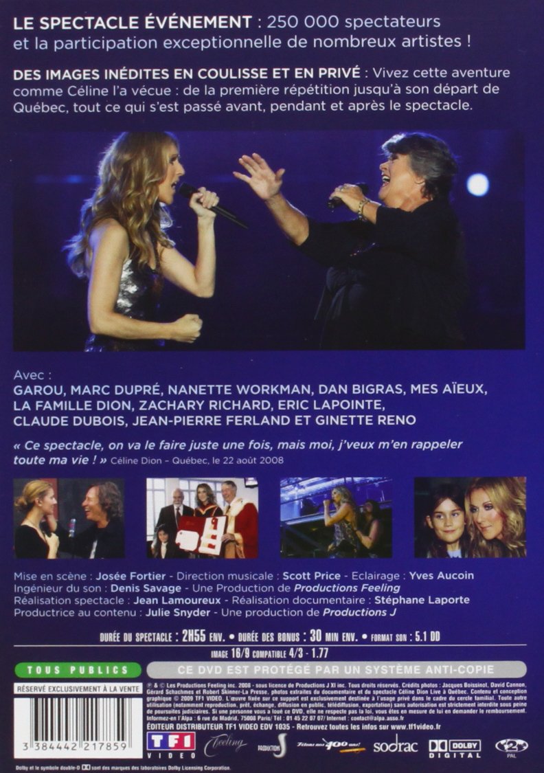 Celine Dion : live a Quebec