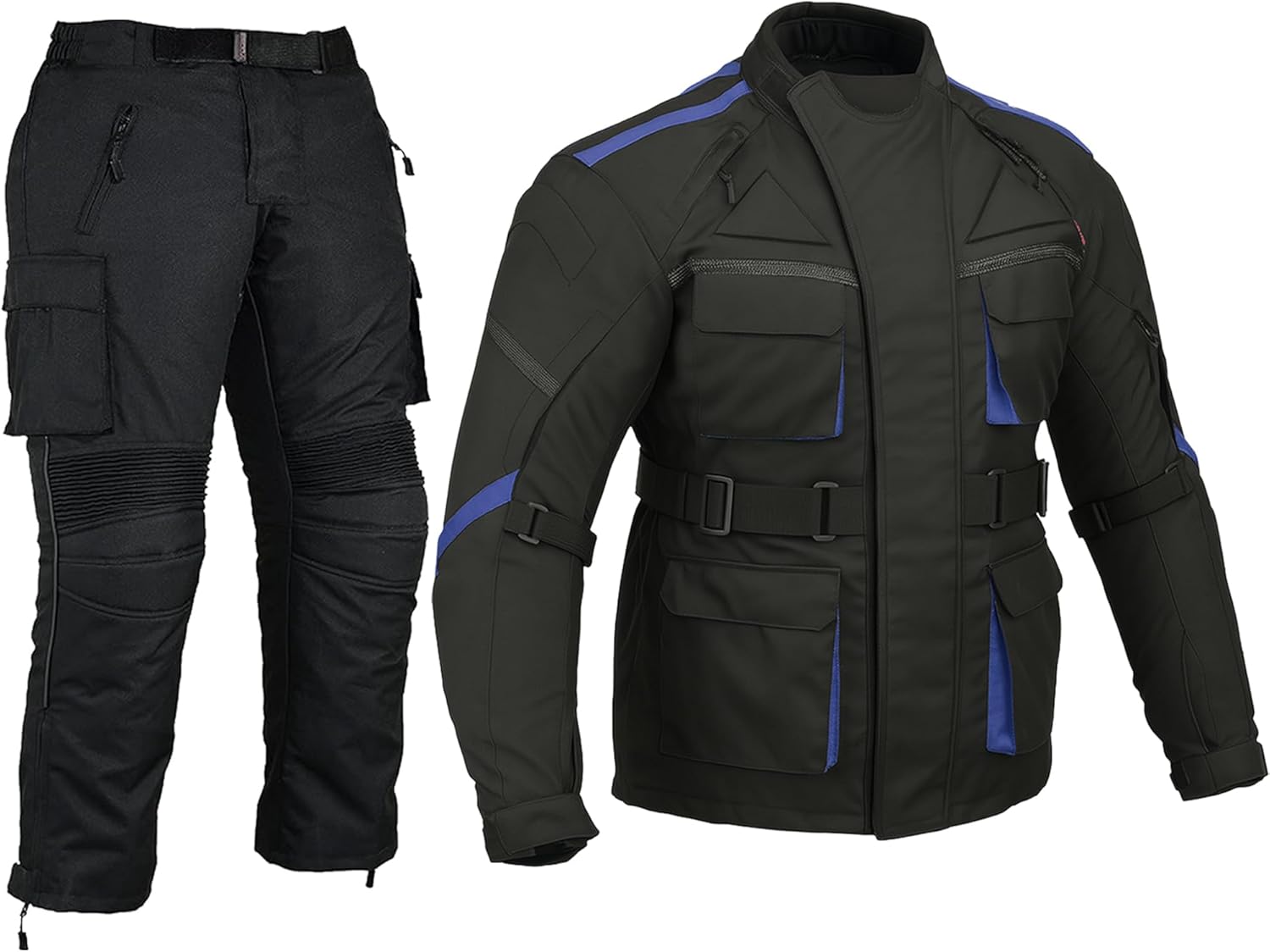 Men’s Motorcycle Suit Waterproof CE Armoured Jacket & Pant | All Weather Motorbiker Gear Cordura Fabric Protective Trouser