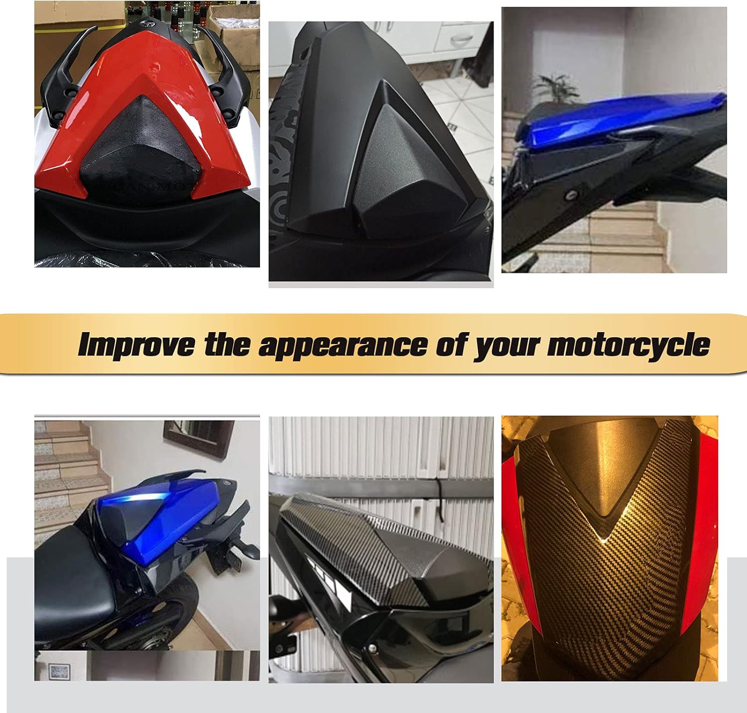 Rear Passenger Seat Cover Cowl Compatible with Ya-ma-ha MT03 YZF R3 R25 MT-03 MT-25 MT-03 YZF-R25 2013 2014 2015 2016 2017 2018 2019 2020 2021 (Carbon fiber look)