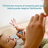 Vista 2 de Frida Baby NoseFrida SnotSucker para bebé, aspirador nasal para bebé, succionador de nariz aspirador nasal para bebé y 4 filtros de higiene