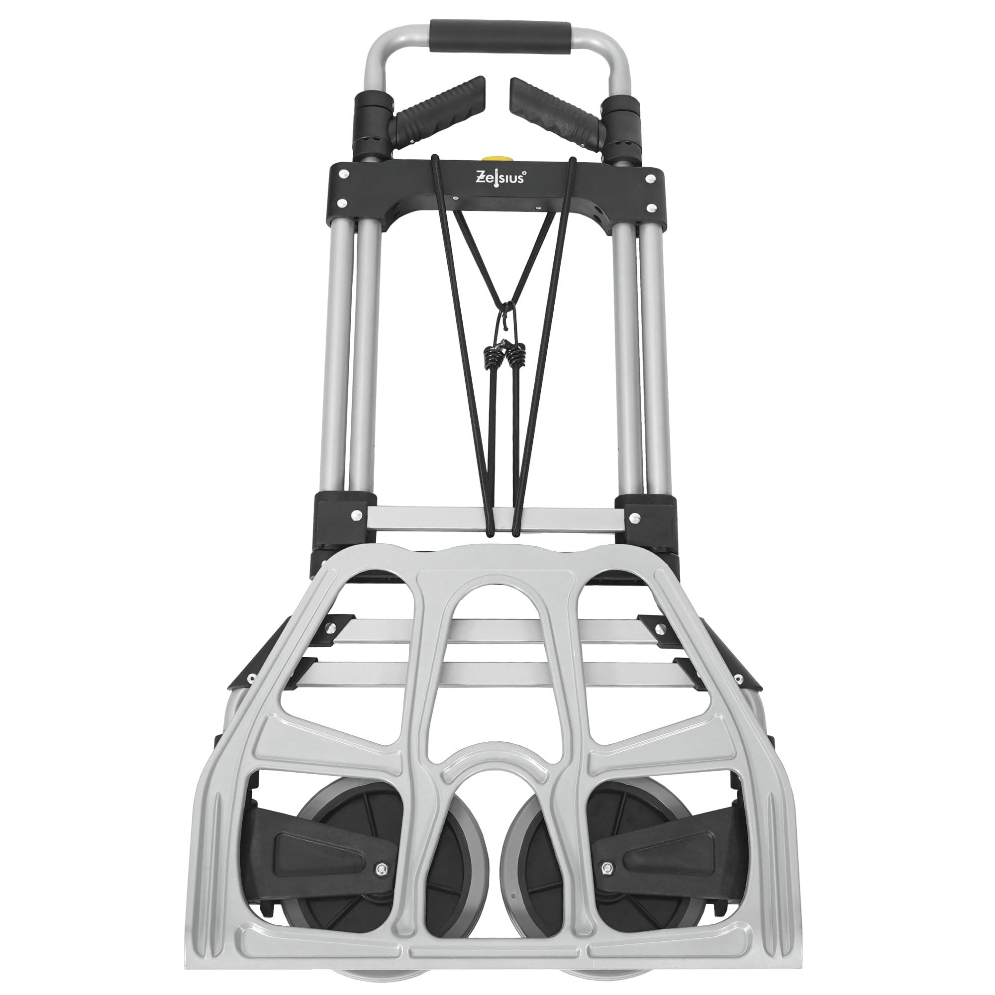 Zelsius Carretilla plegable de hasta 150 kg, carretilla de mano para cajas de bebidas, carretilla plegable, camión de leña, ayuda para transporte con ruedas, carro de transporte, plegable