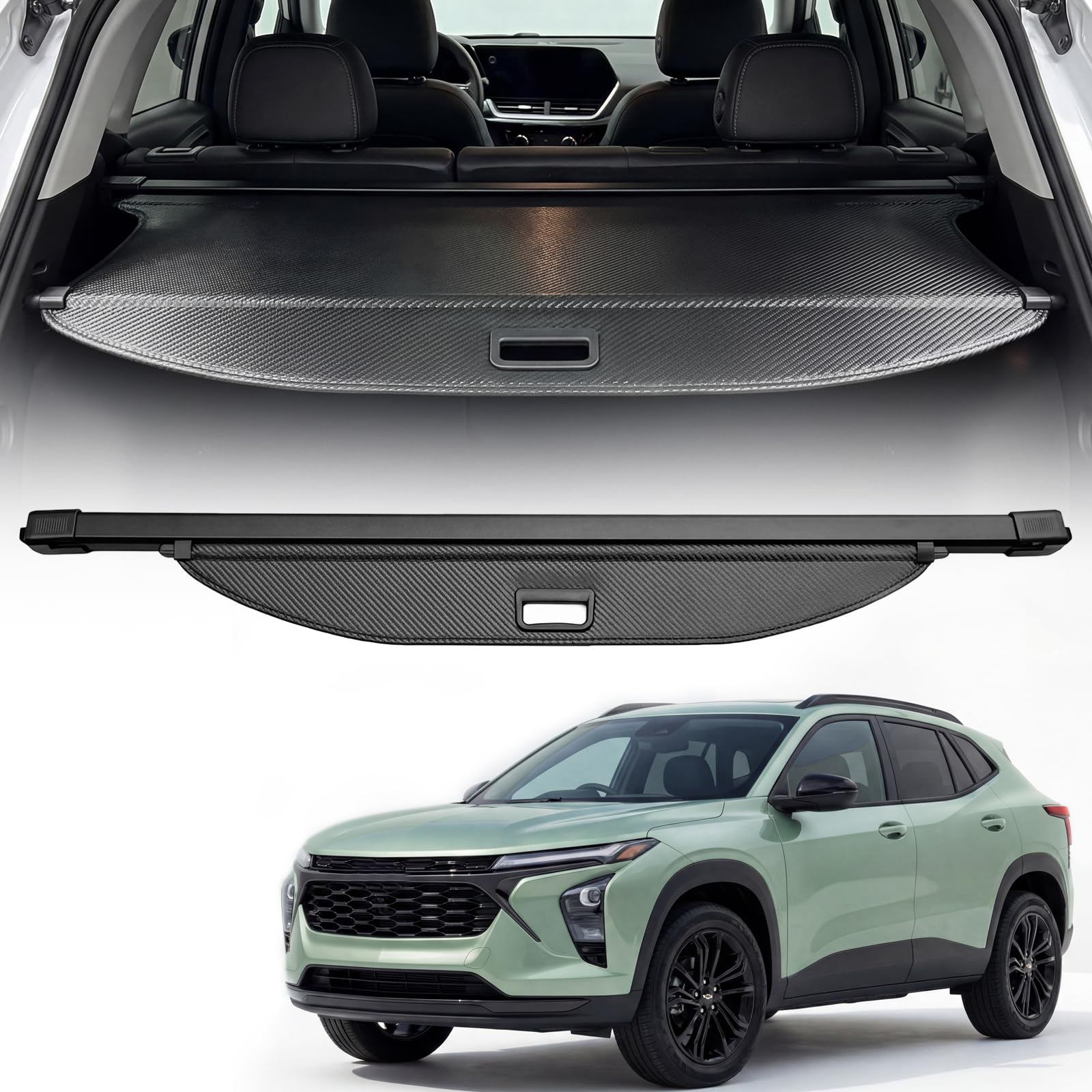 Photo 1 of Retractable Cargo Cover Compatible with Cadillac Escalade, Chevrolet Suburban, Tahoe, GMC Yukon 2021-2026 XL Model, Carbon Fiber Style Trunk Cover, Trunk Luggage Security Shade Shield