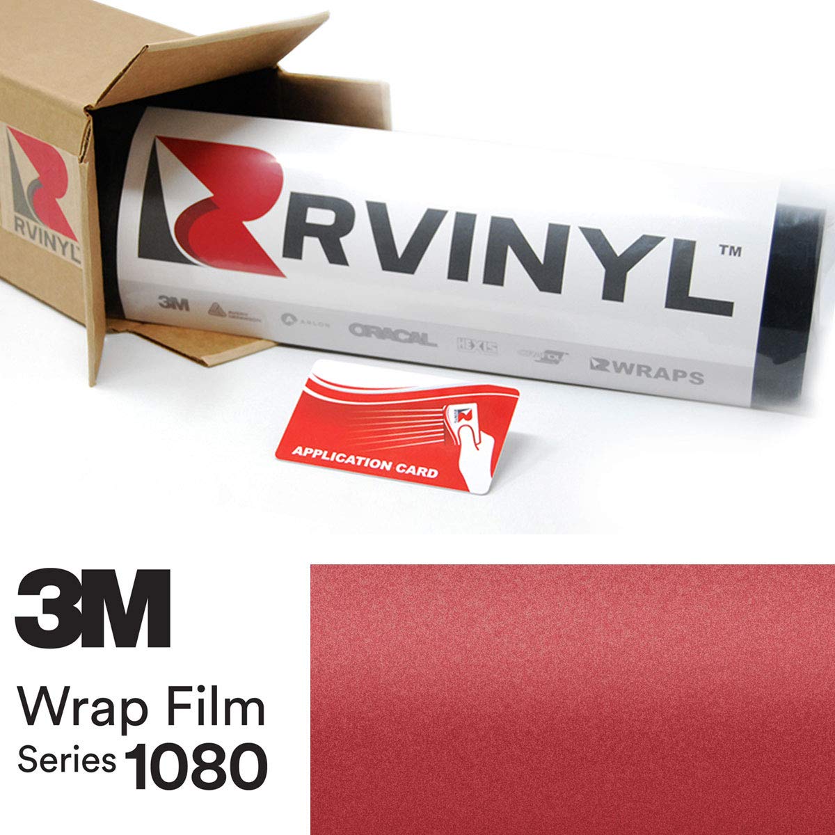 3M 2080 Series M203 Matte Red Metallic - 5ft x 2ft - 10sq ft - Dual Cast Lustrous Vinyl Car Wrapping Film - Bubble Free Vehicle Sheet Roll