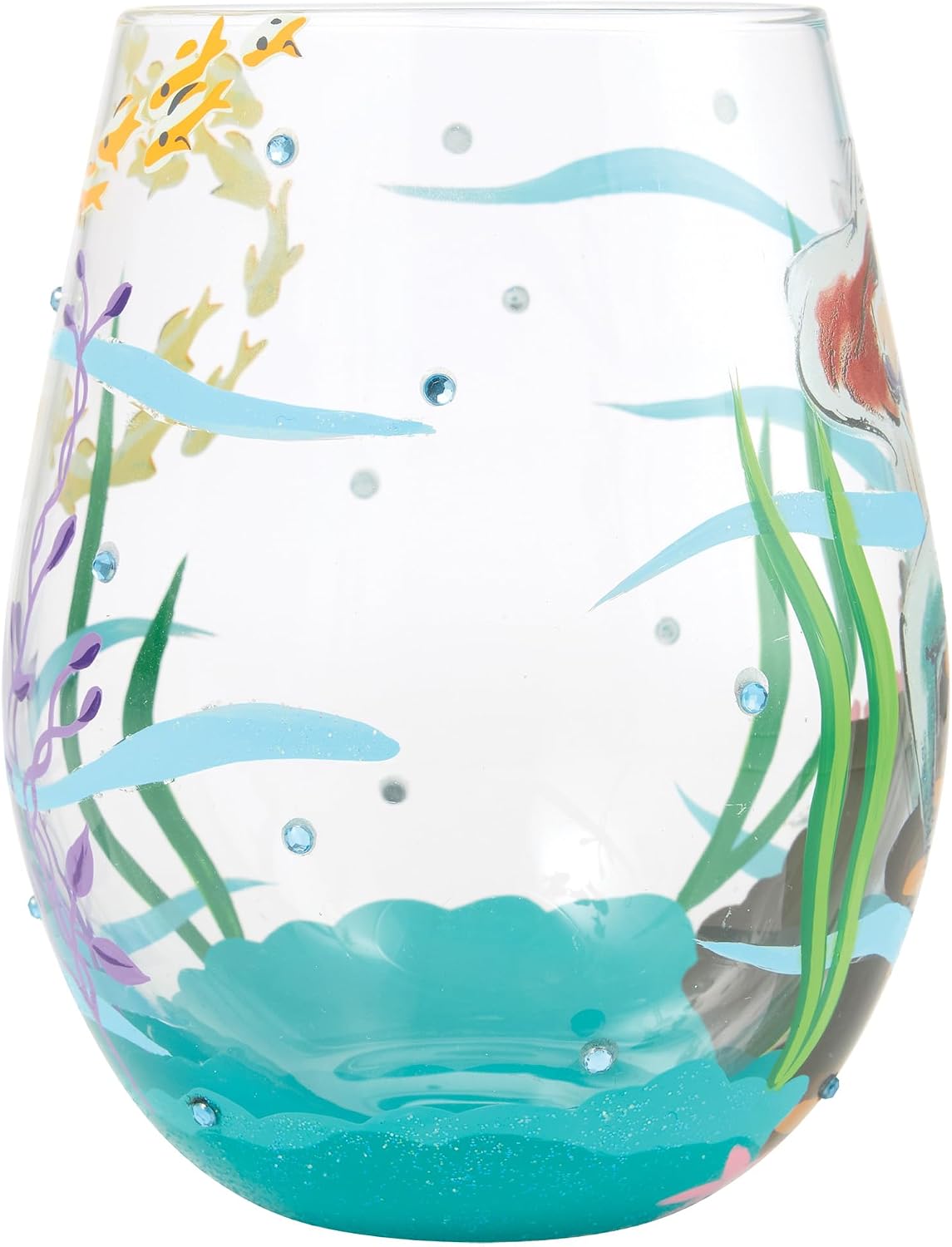 Enesco Designs by Lolita Disney The Little Mermaid Ariel an Ocean of Dreams Hand-Painted Artisan Stemless Glass, 20 Ounce, Multicolor