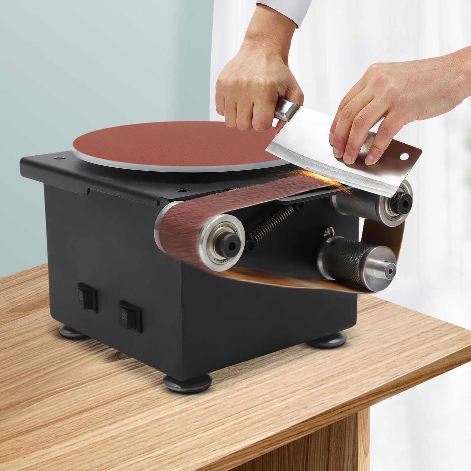 Amazon.co.jp: ミニベルトディスクサンダー 電動ベンチサンダー 6