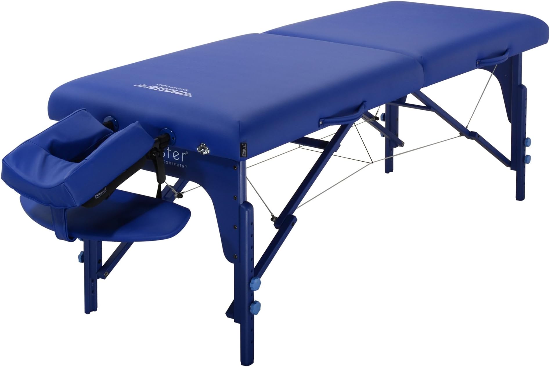 Master Massage 70cm Montclair Lx Memory Foam Portable Massage Couch W/ 4 Pocket Carry Bag, 7.6cm High Density Foam, Reiki Panel Therapy Massage Table Tattoo Table Beauty Bed - Imperial Blue