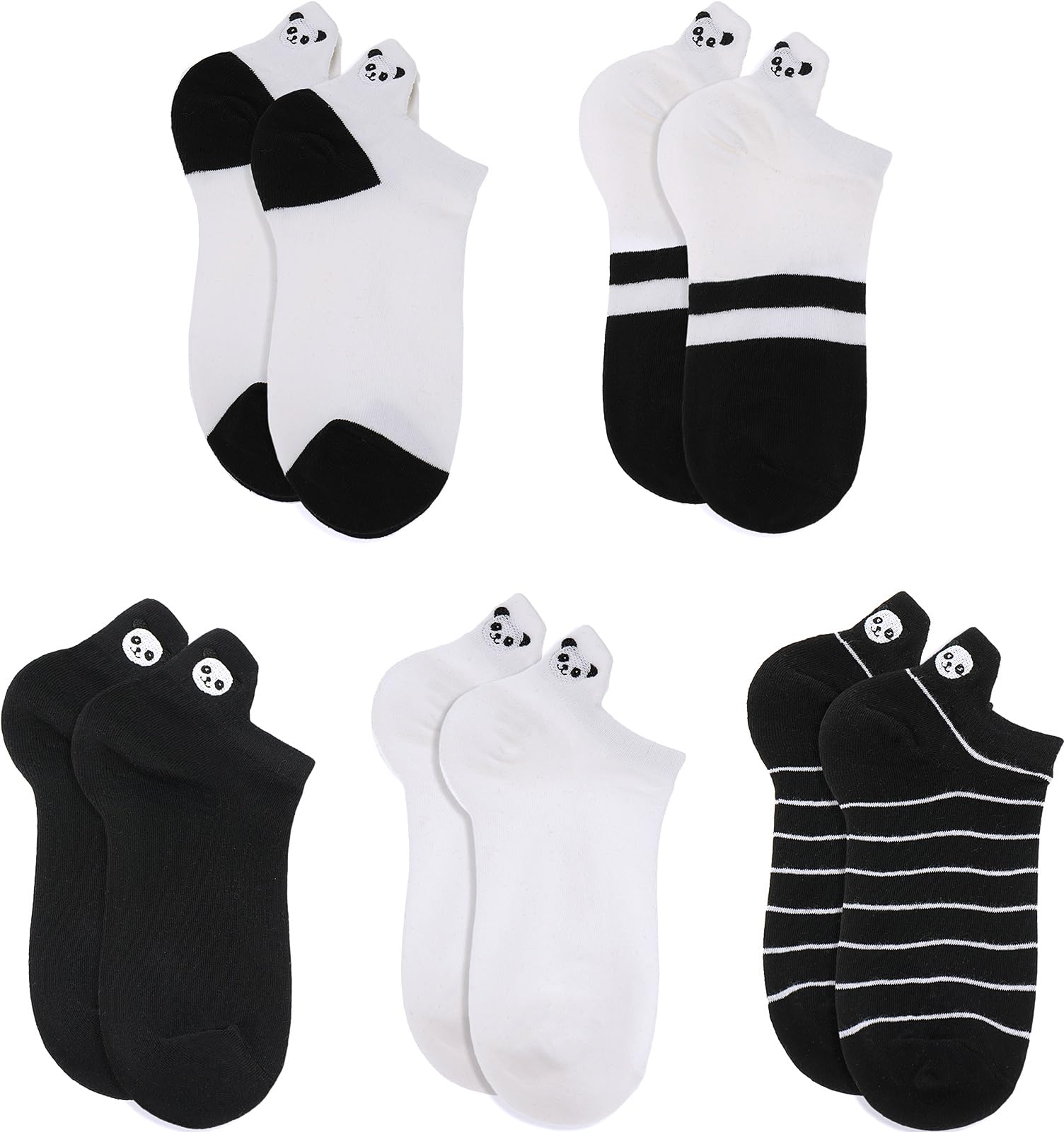 Glamorstar Women Socks Cotton No Show Low Cut Socks Ankle Sock 5 Pack