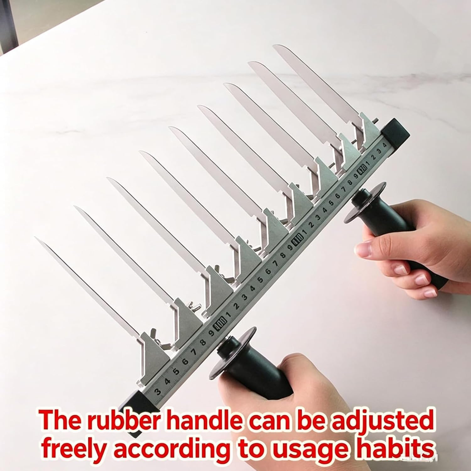 Tofuschneider Aus Edelstahl Mit 9 Klingen Zum Schneiden Von Tofu In Scheiben, Inklusive Lineal, Schnittbreite 29,6/37,6/45,6 cm (optional), Einstellbarer Abstand, 45.6cm Slicer
