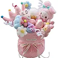 2026 Present Eternal Bloom Plush Bouquet Beginner DIY Art & Craft- Adorable Holiday Stuffed Animal Flower Arrangement, Birthday Gift for Girlfriend, Wife, Bestie, Mom (Pink)