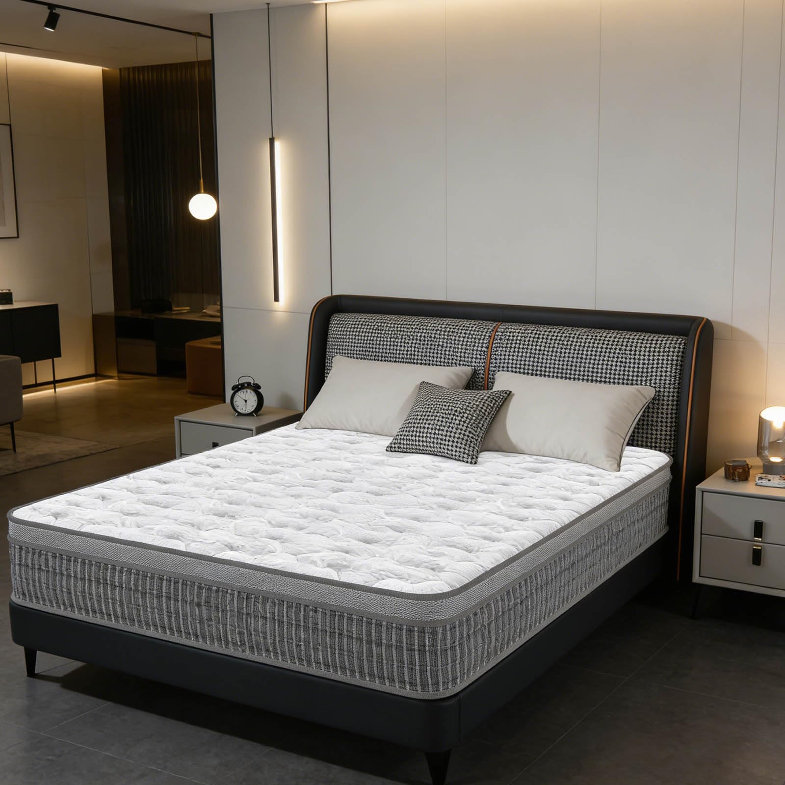 YIDATONG 5FT King Mattress,7 Zone Orthopedic King Mattress, Comfortable Home Pocket Spring Mattress, Breathable Anti-Slip Design for Undisturbed Sleep,150x200x28 cm