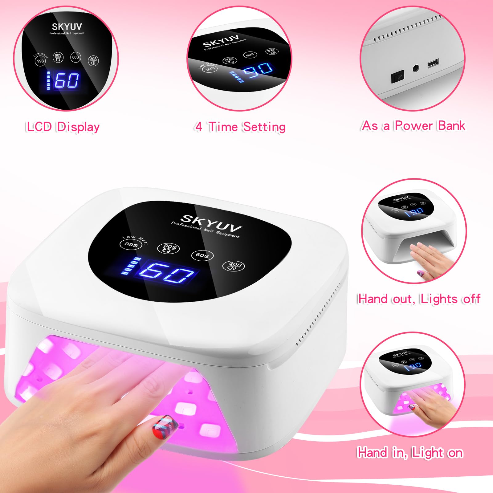 Amazon | SKYUV 充電式 UV LED ネイルランプ コードレス ネイル