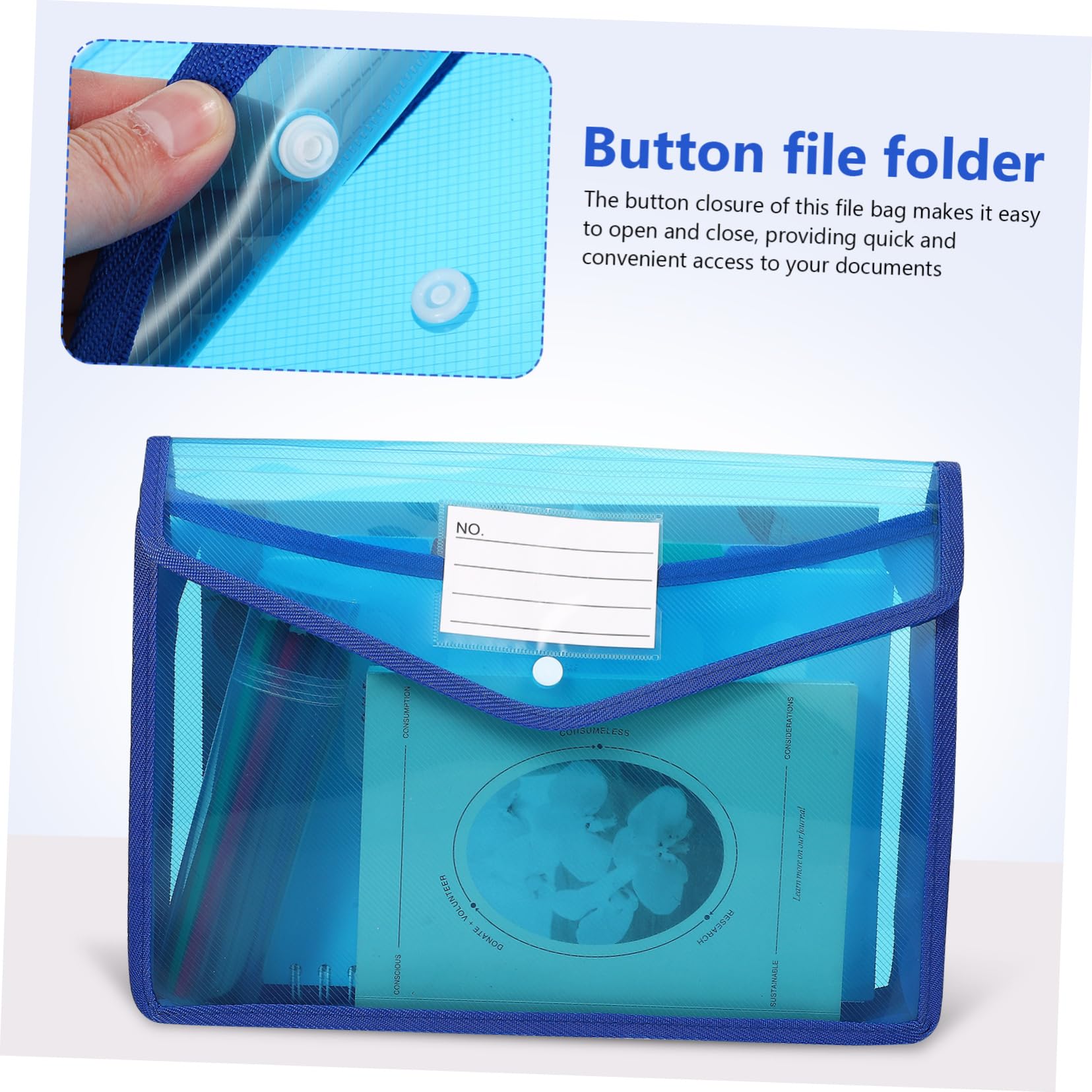 Veemoon 7pezzi Buste Per Documenti Espandibili in Formato Con Per Etichette e Chiusura Bottone Organizzatore Documenti Per Ufficio e Casa