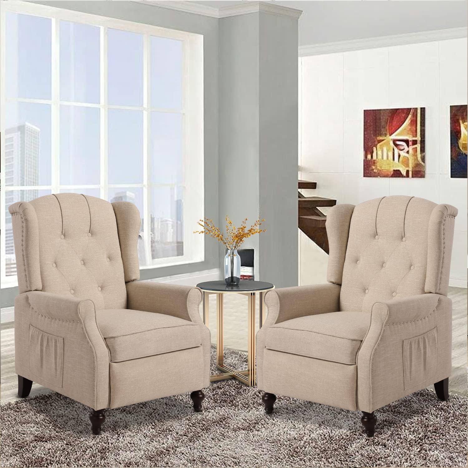 Consofa Wingback Recliner Chair with Massage and Heat