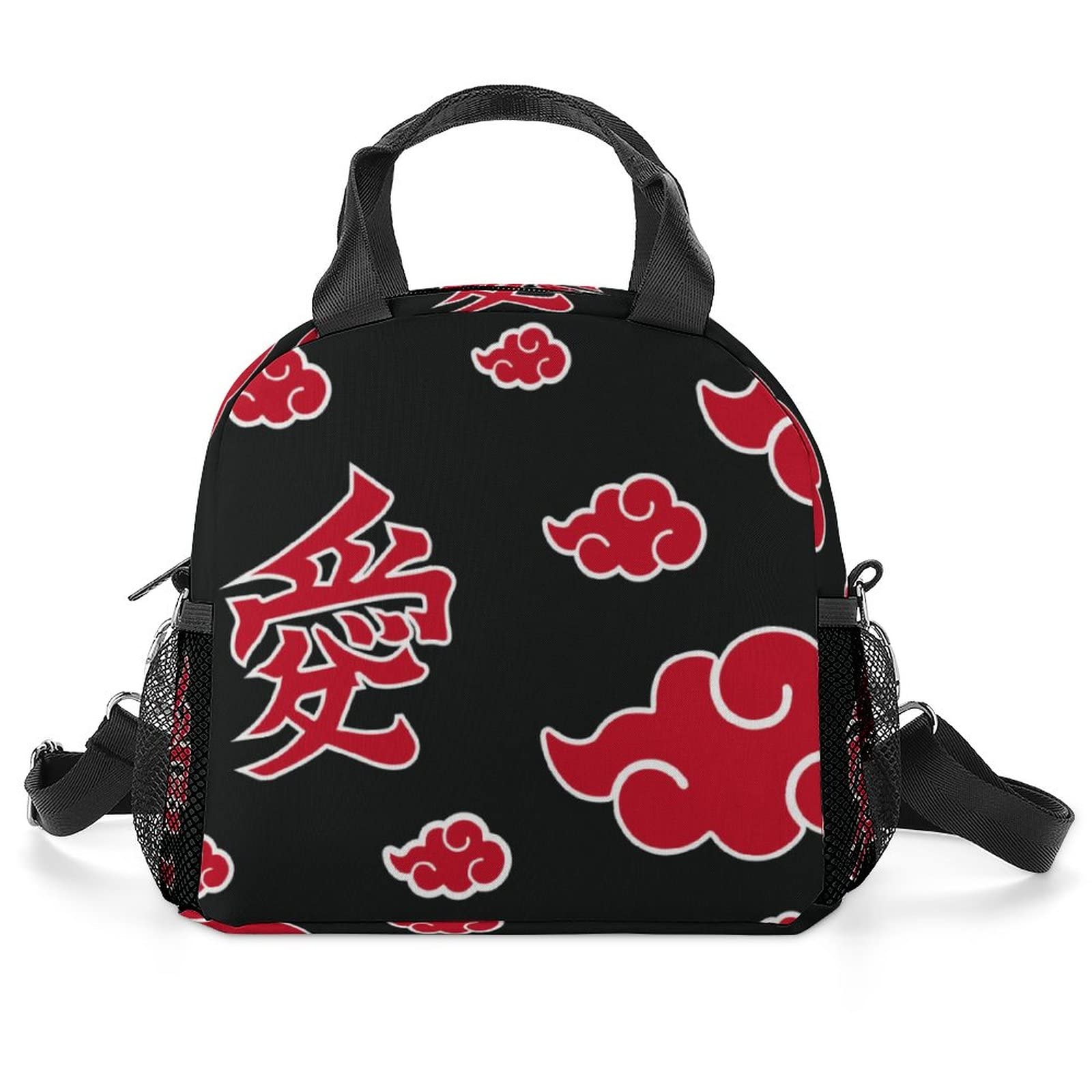 YSkyCaps Love Red Cloud Anime Insulated Lunch Bag Reusable Lunch Box For Kids HandBag with Adjustable Shoulder Strap Warmer Cooler For School Office Hiking, 25.5x22.5x16.5cm(10x8.9x6.5inch)