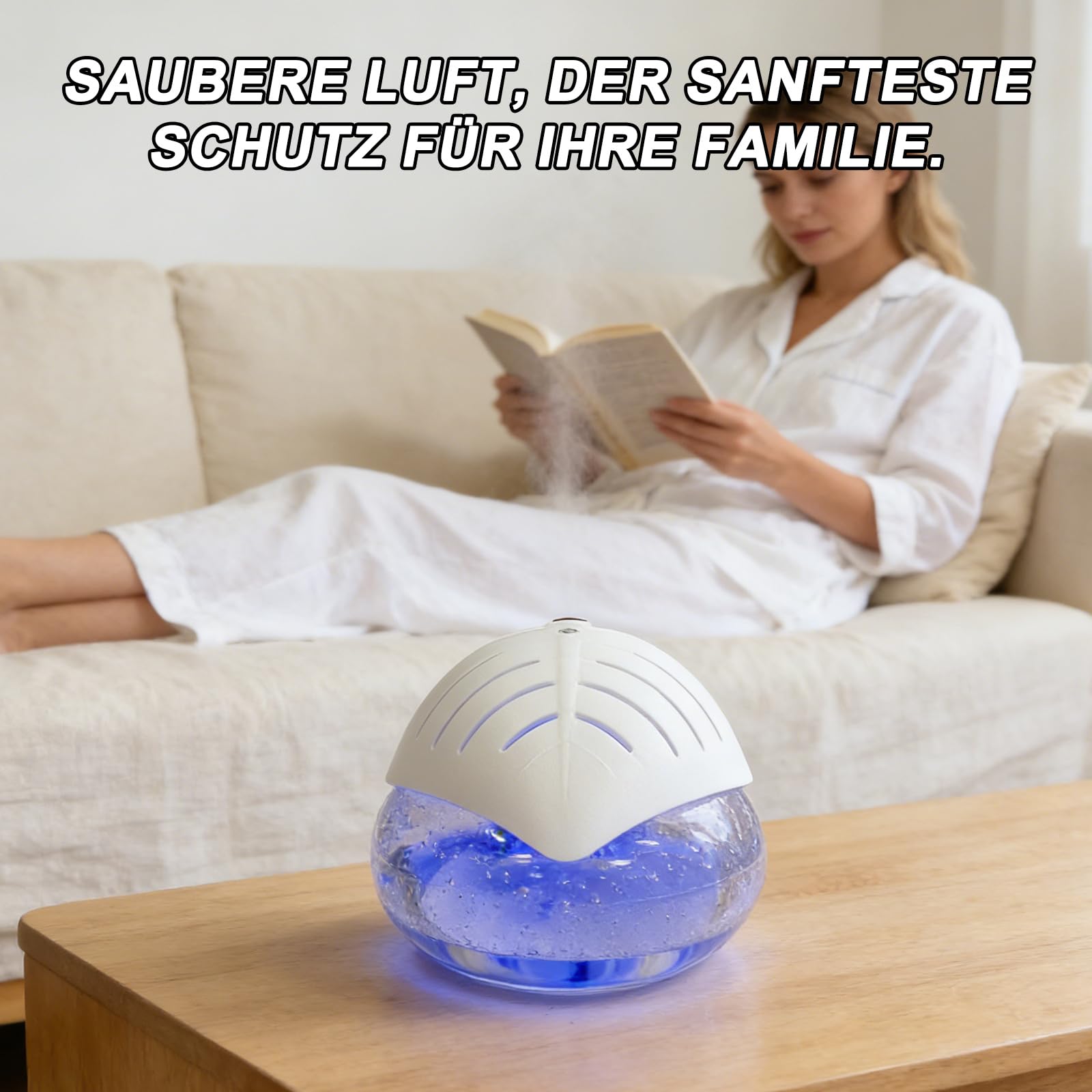 Lufterfrischer Raumluftreiniger - Unabhängiger Steuerschalter Lufterfrischer mit Lonisator, 2 in 1 Duftzerstäuber & Airfresher Bowl, air purifier bis 60 m², Raucherzimmer, Wohnzimmer, Büro, Unter 40dB