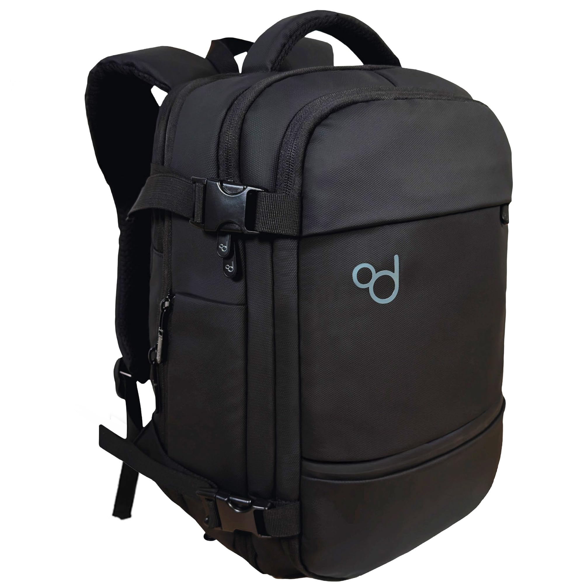 OcioDual Plecak podręczny Ociodual 40 × 30 × 20 cm, rozszerzalny plecak kabinowy, torba kabinowa z przegrodą na laptopa, wieloma kieszeniami i otwarciem 180°, czarny