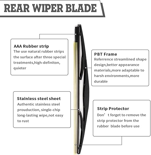 Vista 67 de Juego de tuercas de repuesto para limpiaparabrisas trasero para Jaguar F-PACE 2017-2022, conjunto de accesorios de cubierta del limpiaparabrisas