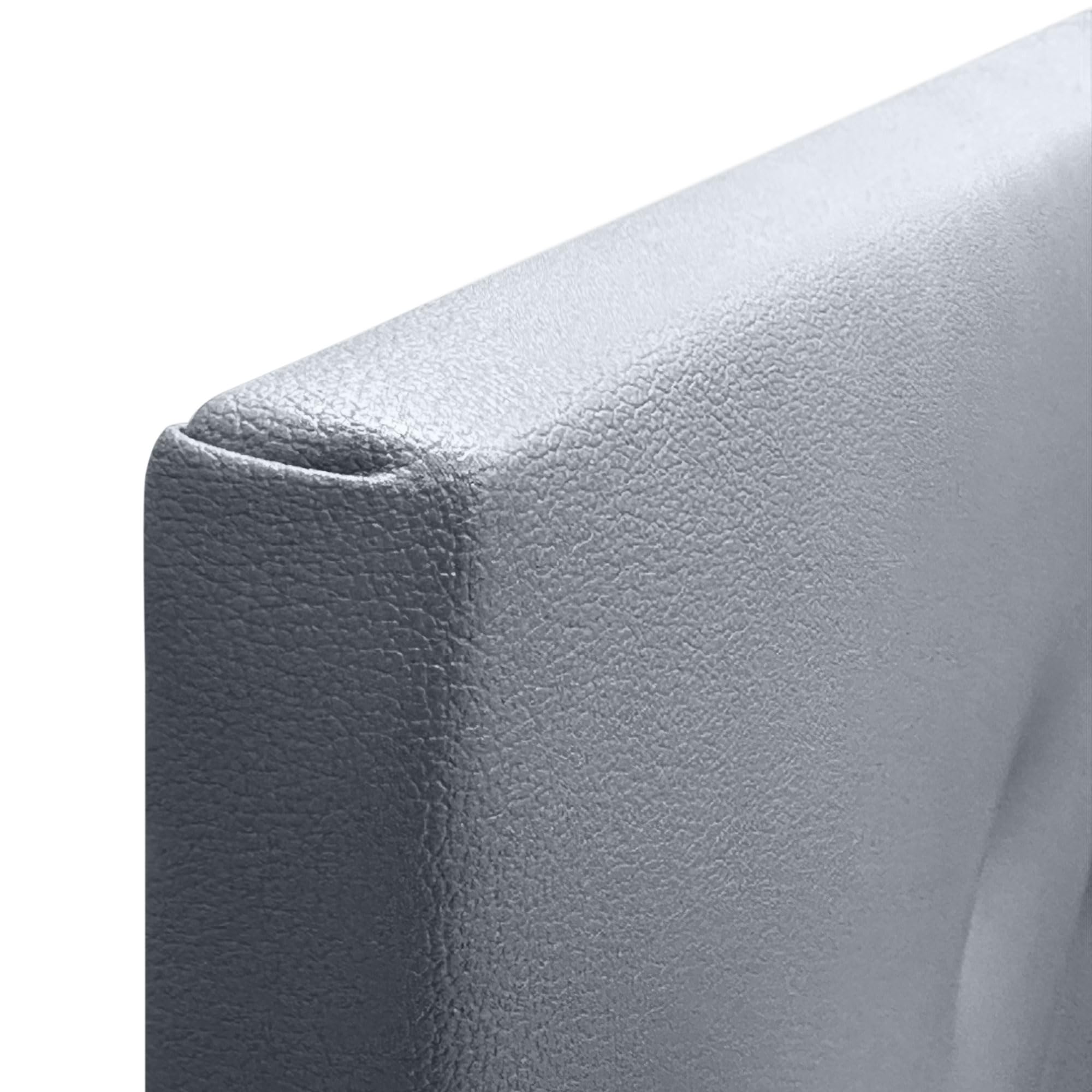 DHOME Cabecero Cabezal tapizado en Polipiel o Tela AQUALINE con Patas cabeceros Cama (Polipiel Plata,135x105cm (Camas 120/135/140))