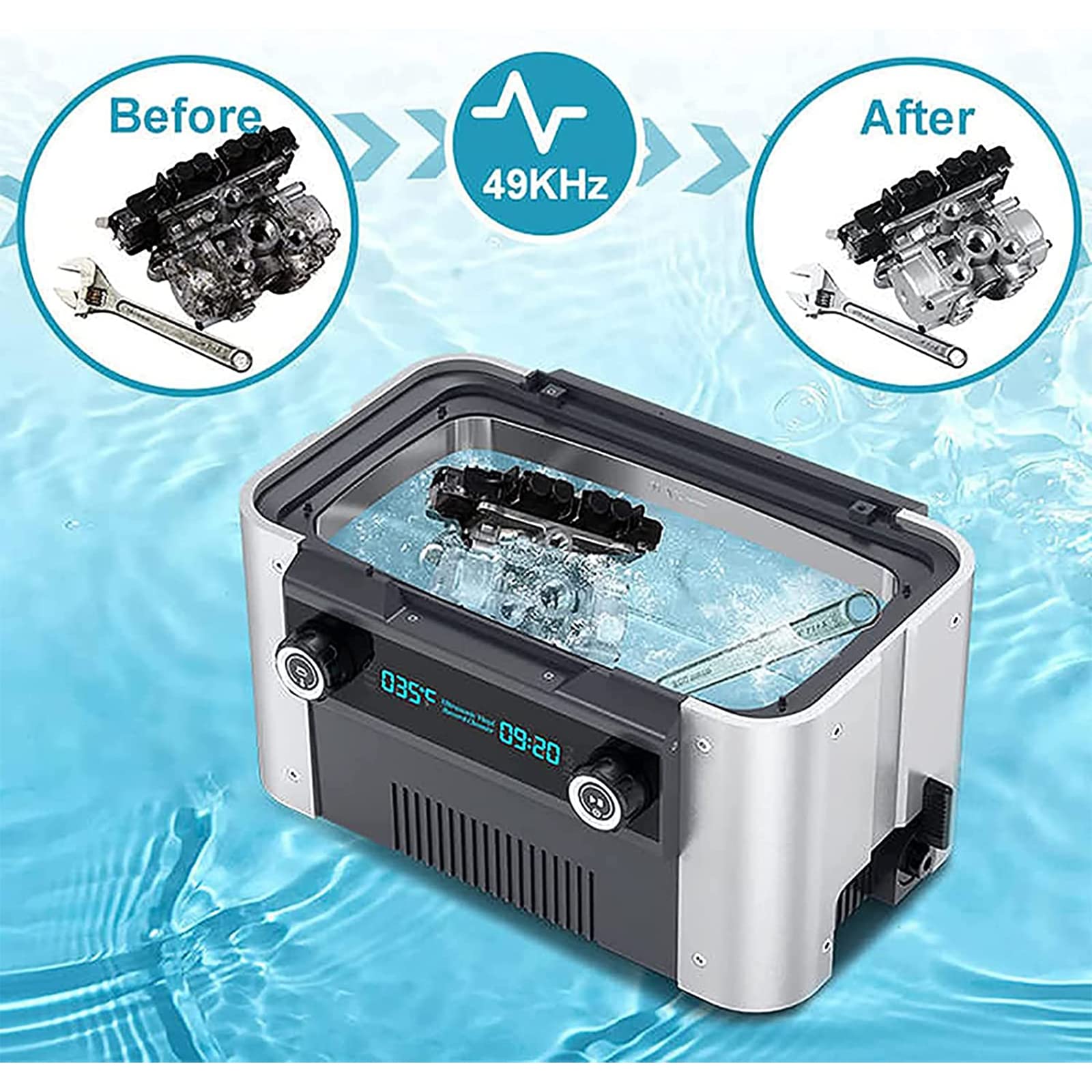 Máquina de Limpieza ultrasónica Profesional, Limpiador ultrasónico de Discos de Vinilo con Sistema de circulación de Agua de Secado automático, Puede Limpiar 10 Discos (10/12 Pulgadas), CS6.1pro