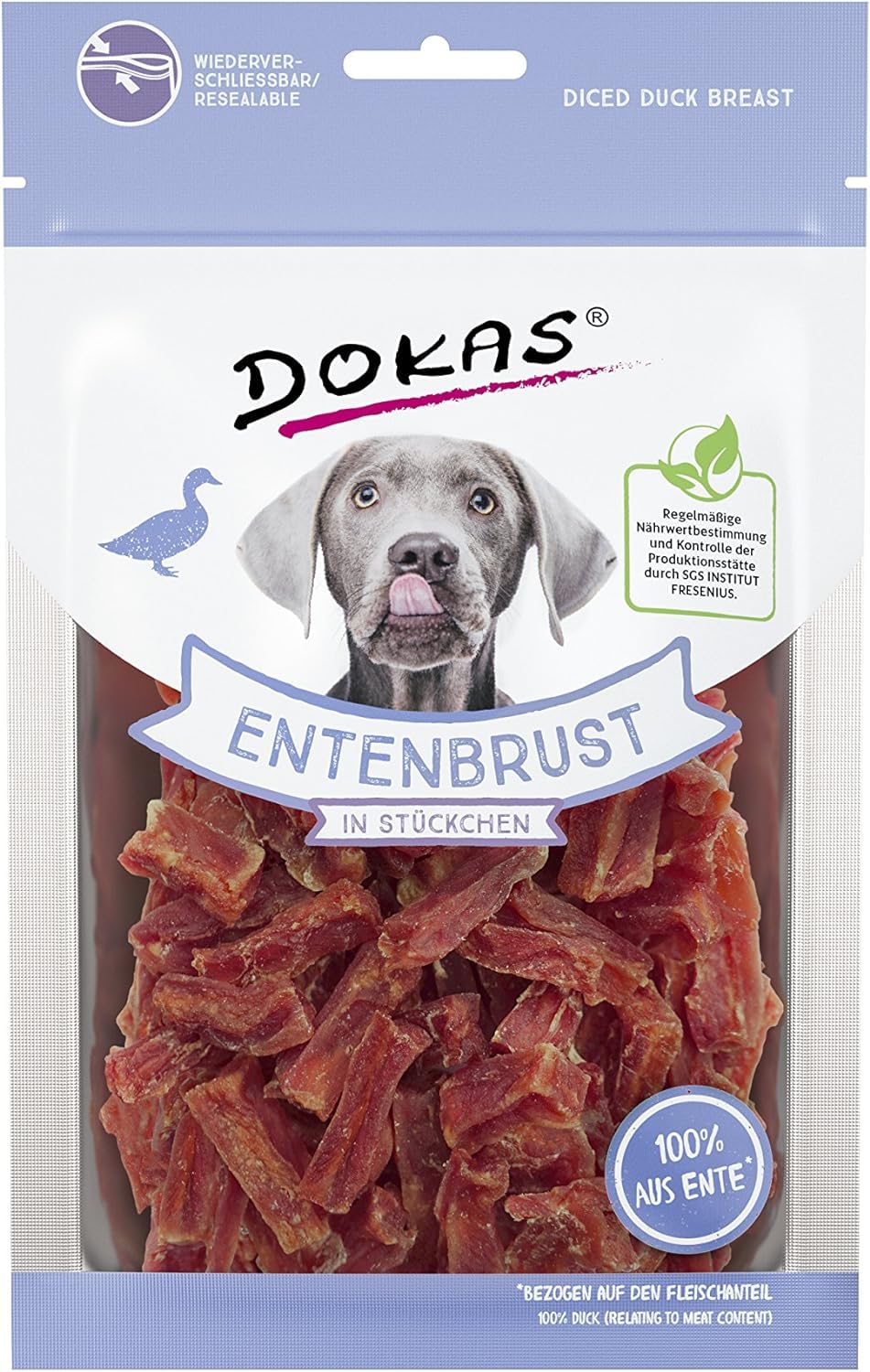Dokas Naturalne przekąski kawałki piersi kaczki dla psa 10 x 70 Gr