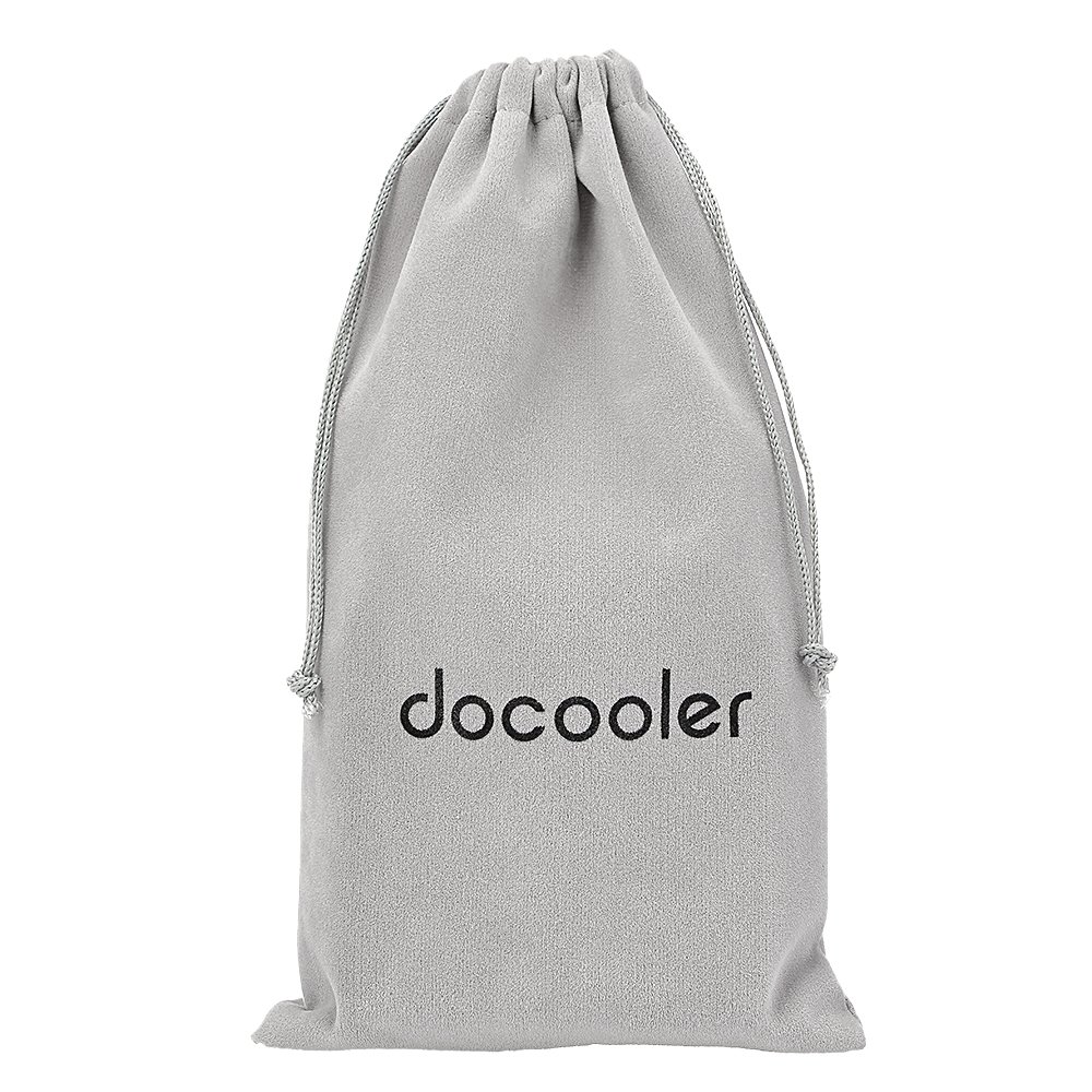 Walmeck Docooler Storage Bag Carrying Bag Small Drawstring Flocked Protection Pouch Grey 13.5*23.5CM