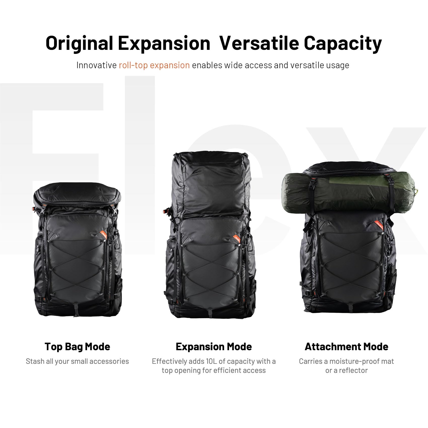 PGYTECH OnePro Flex 30L-50L Zaino + Inserto per Borsa Fotografica, Zaino Fotografico Professionale per a fotocamere/obiettivi DSLR/SLR, Zaino Trekking Viaggio per Fotografo Scomparto Computer