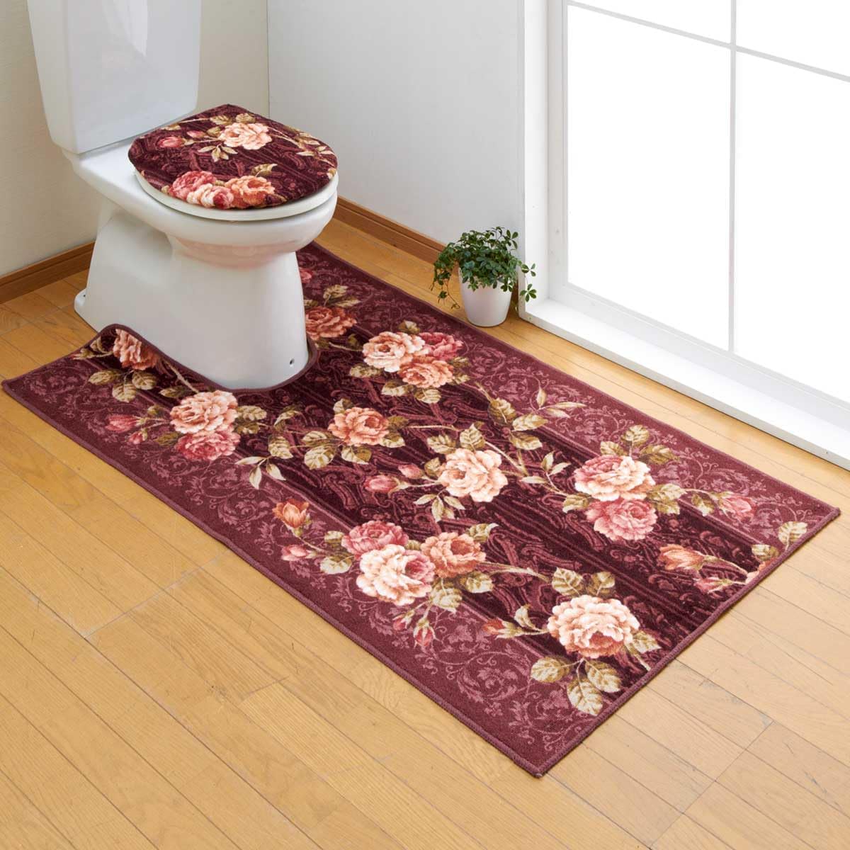 薔薇雑貨】ラ・ルイス トイレフタカバー＆足元マット 薔薇雑貨】ラ