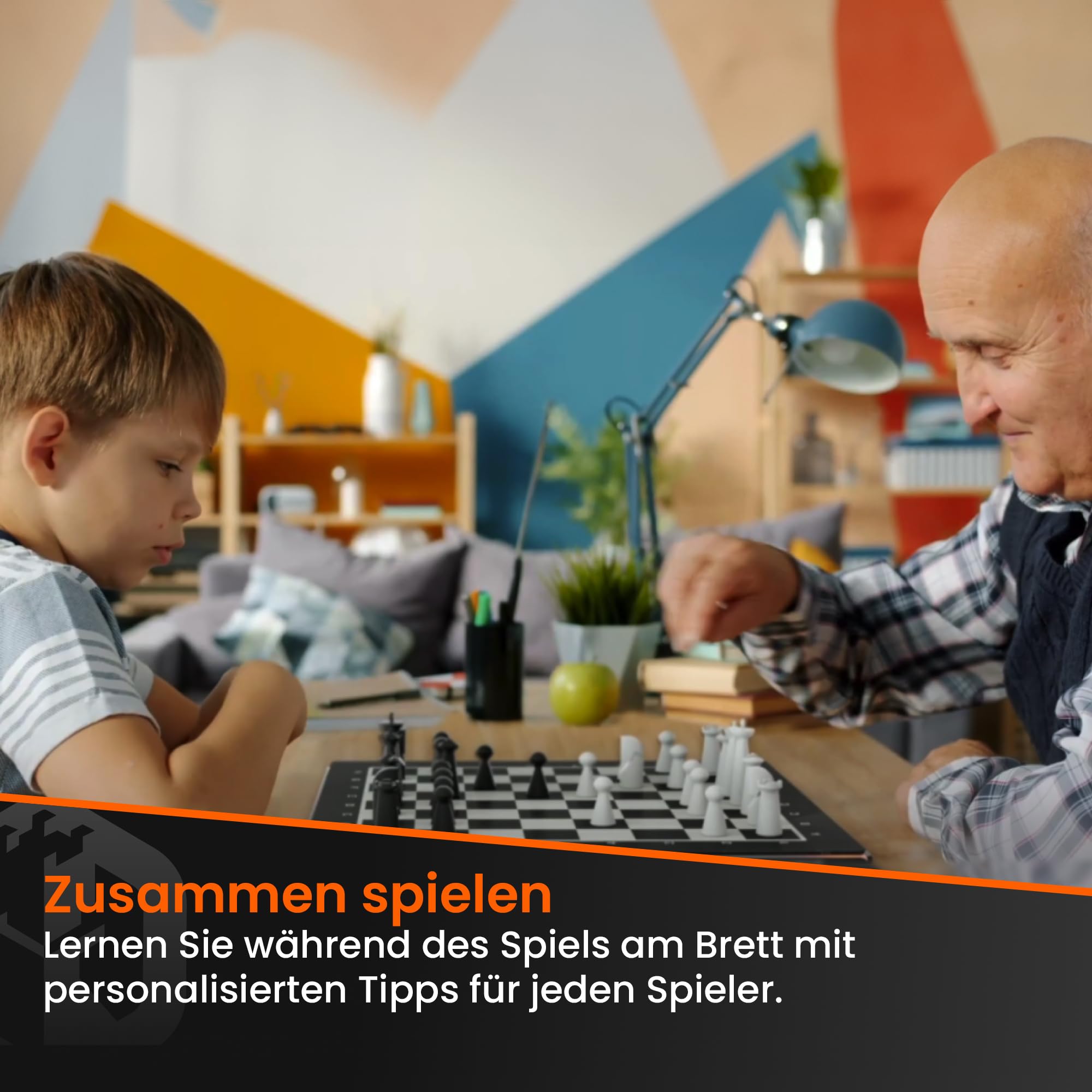 GoChess Mini - Elektronisches Smart-Schachbrett-Set für alle Spielstärken | Farbige Coaching-Lichter in Echtzeit. 32 Schwierigkeitsstufen und Online-Spiel. Verbindung zu Lichess und Chess.com