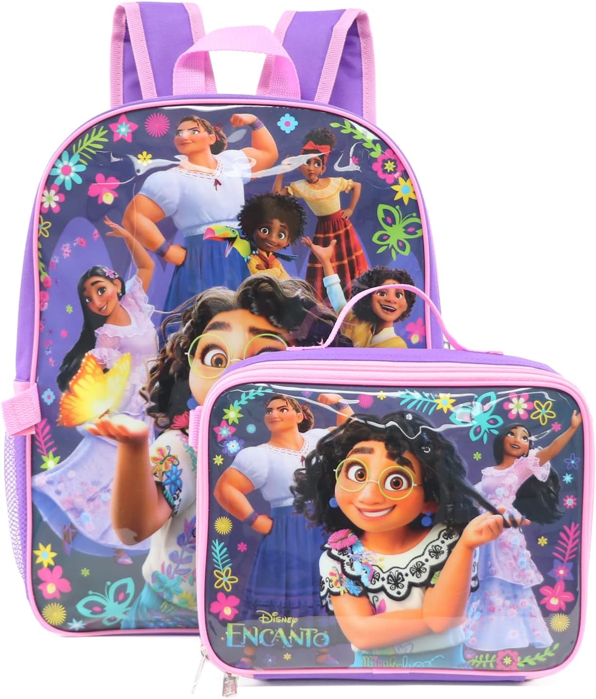 Encanto 16' Full Size Mirabel Backpack Lunchbox Set Bookbag School Set