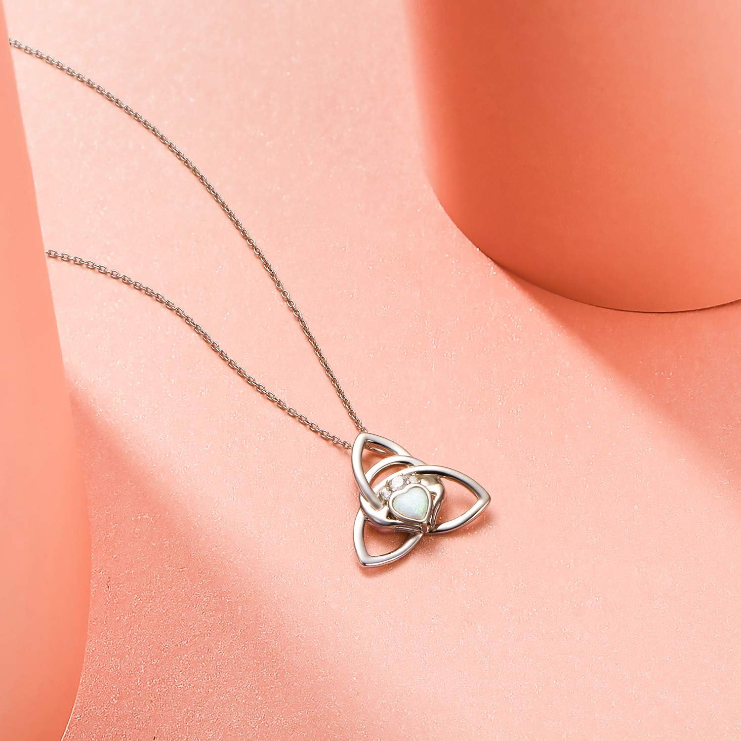 FLYOW 925 Sterling Silver Good Luck Irish Jewelry Celtic Knot Pendant Necklace for Women Birthday Graduation Gift - Image 7