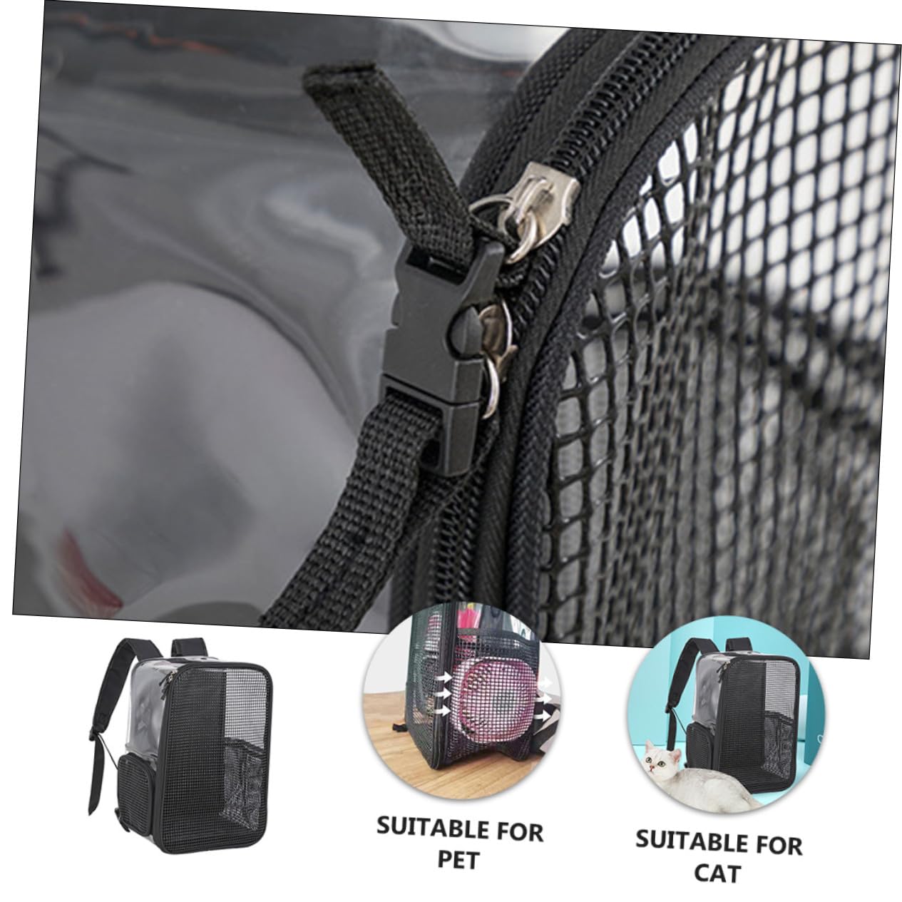 TEHAUX Atmungsaktiver Haustierrucksack aus Oxford Stoff Katzenrucksack für Spaziergänge