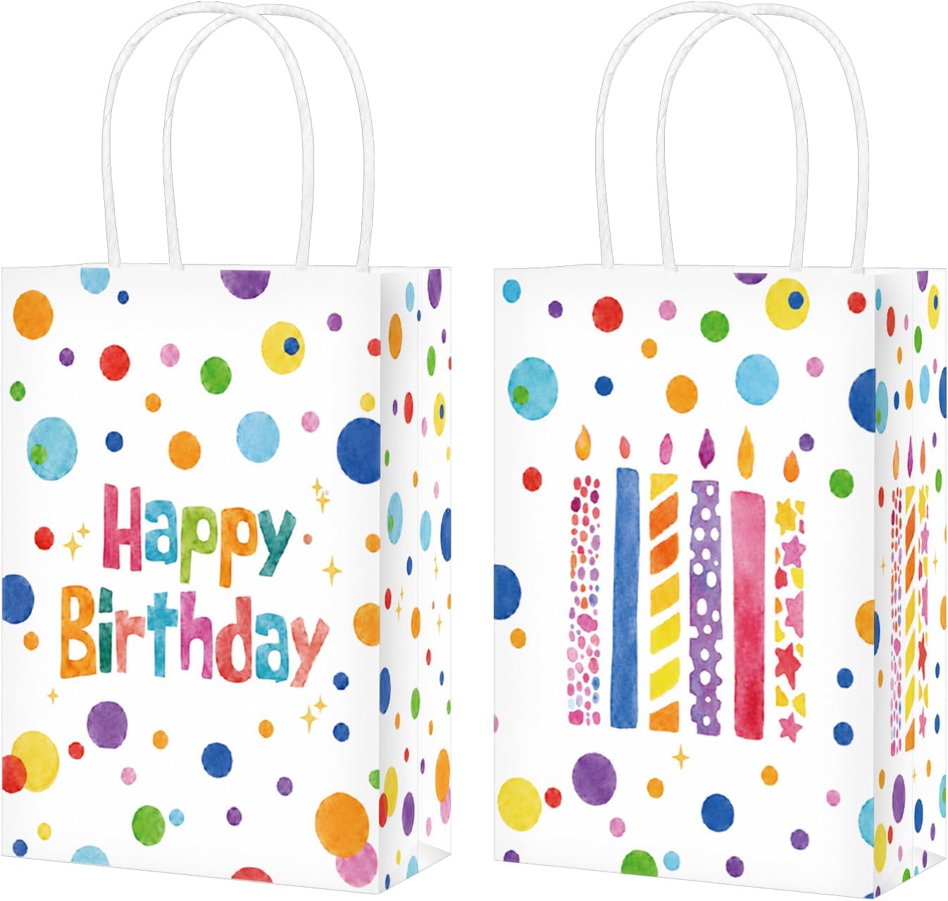 Greencian 16 Pcs Happy Birthday Party Favor Bags Candles Goodie Bags