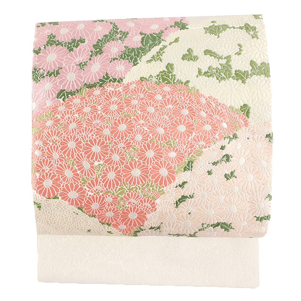 Amazon | 名古屋帯 山口美術織物 唐織 重陽菊 白地 オフホワイト ピ 